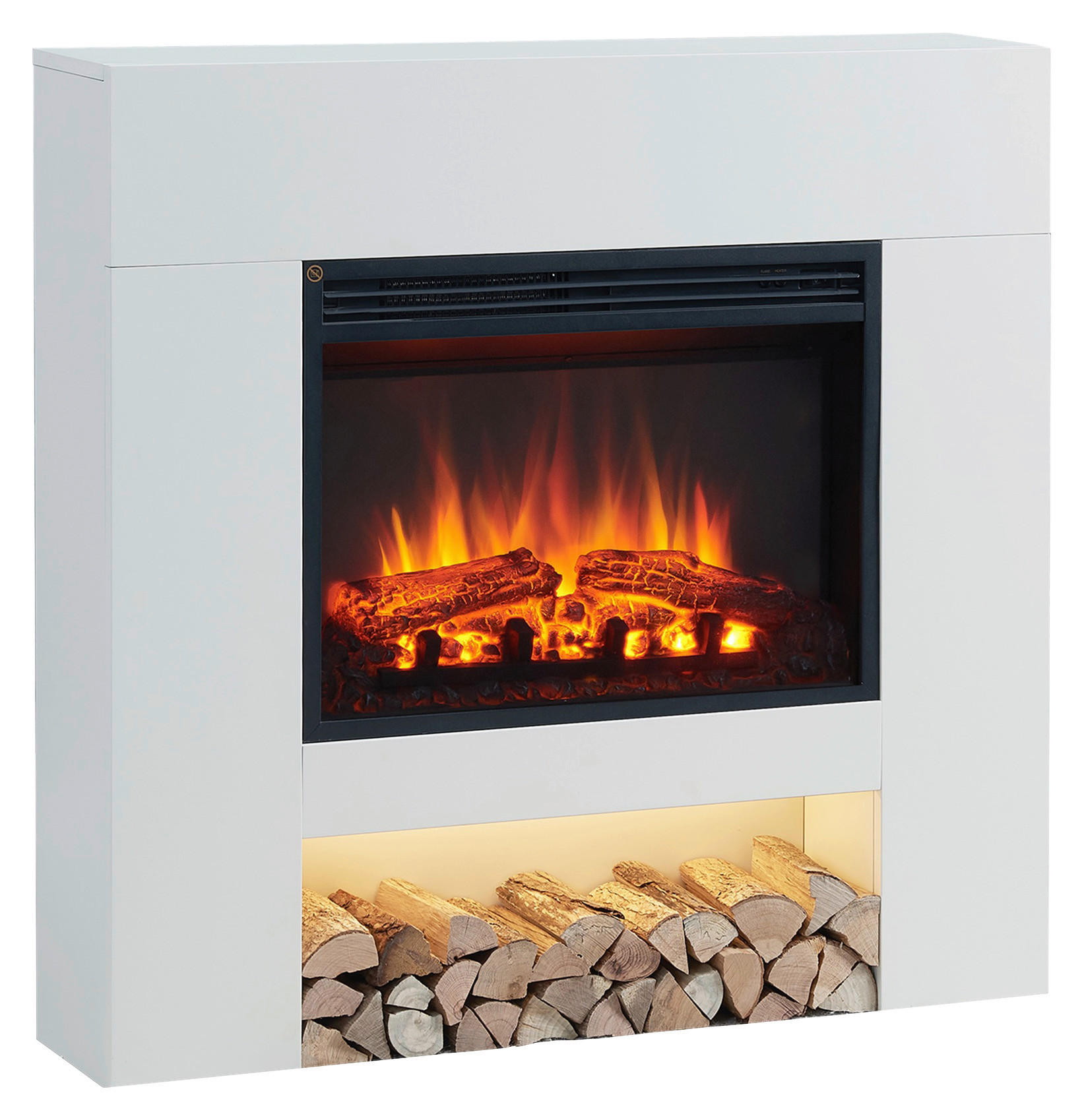 Balderia Elektrischer-Kamin weiß B/H/T: ca. 94,3x92,2x20 cm ca. 2000 W Elektro-Kamin Chloe - weiß (94,30/92,20/20,00cm) - Balderia