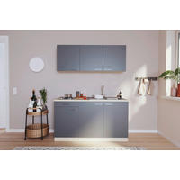 Respekta Singleküche Luis grau B/H/T: ca. 150x200x60 cm Luis - Eiche/Alu (150,00/200,00/60,00cm) - Respekta