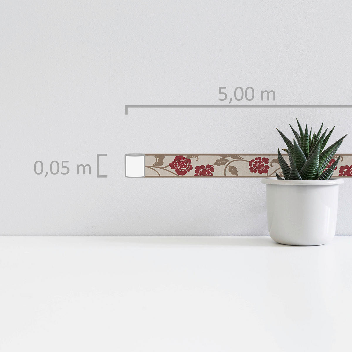 A.S.Creation Bordüre beige braun rot B/H/D: ca. 5x500x8,3 cm Bordüre_selbstklebend - beige/braun (8,30/500,00cm) - A.S.Creation