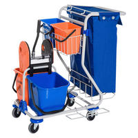HOMCOM Putzwagen blau Kunststoff B/H/T: ca. 100x103x70 cm Putzwagen - blau/orange (100,00/103,00/70,00cm) - HOMCOM