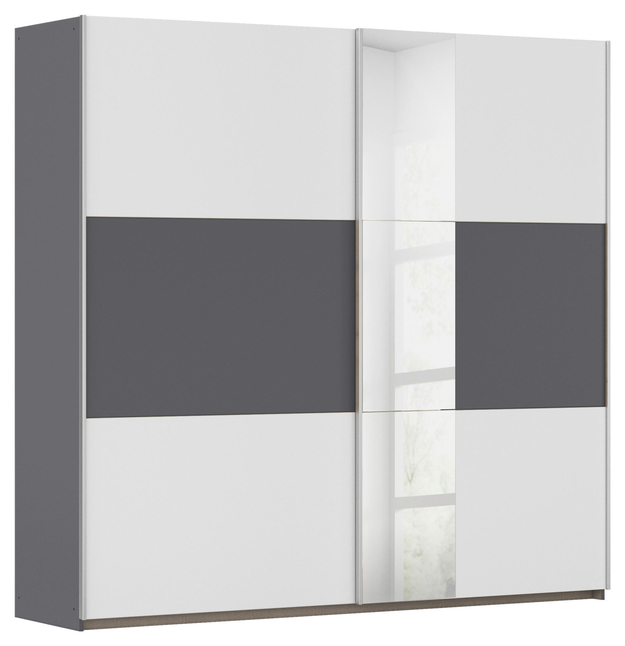 Thumbnail - Kleiderschrank Oslo Alpinweiß grau B/H/T: ca. 218x210x59 cm