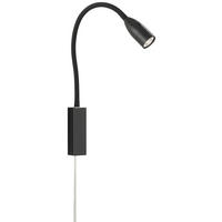 Fischer & Honsel LED-Wandspot 30170 schwarz Metall B/H/T: ca. 4x61x4 cm 1 Brennstellen Sten - schwarz (4,00/61,00/4,00cm) - Fischer & Honsel