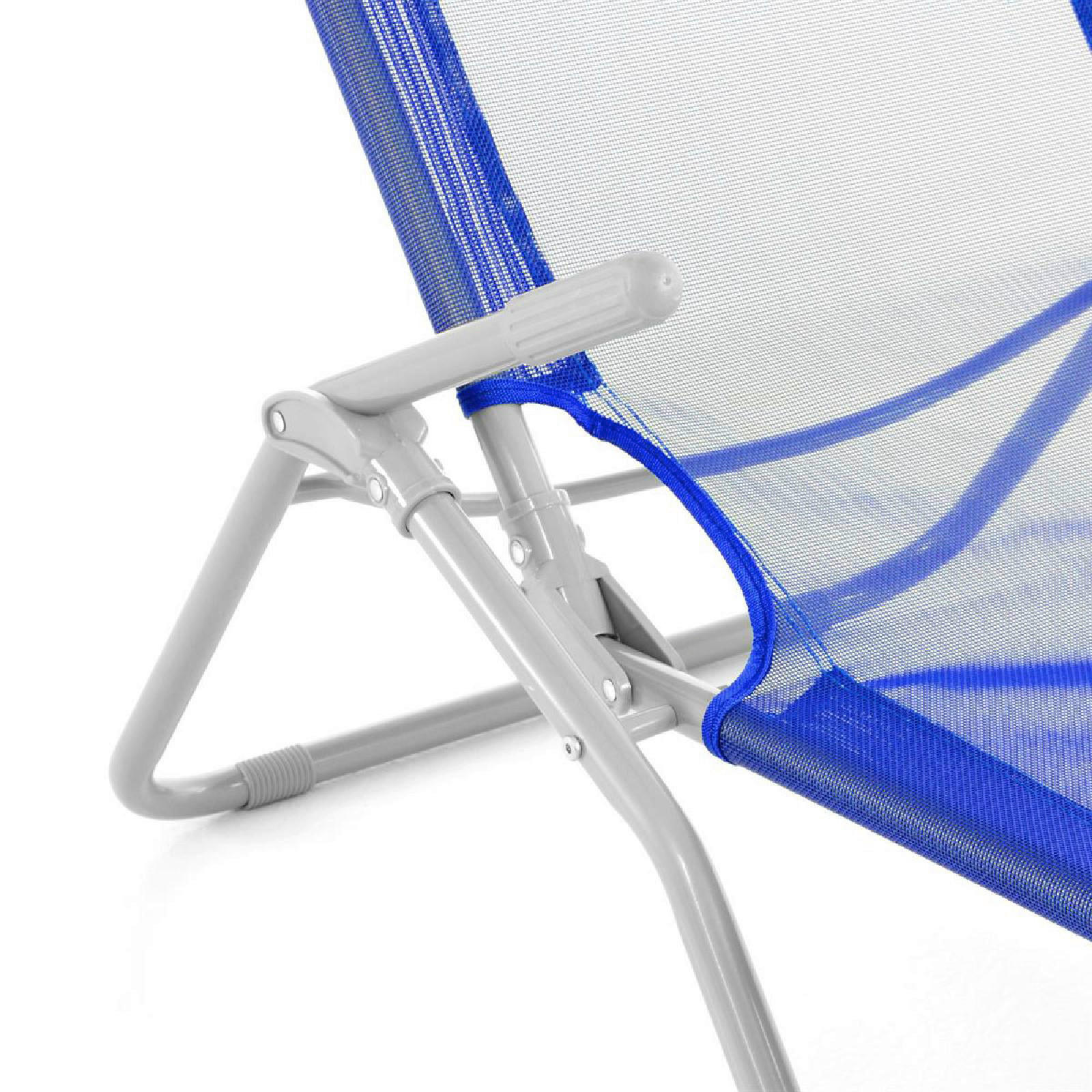 Thumbnail - VCM Gartenliege-Set blau Stahl B/H/L: ca. 48x100x160 cm