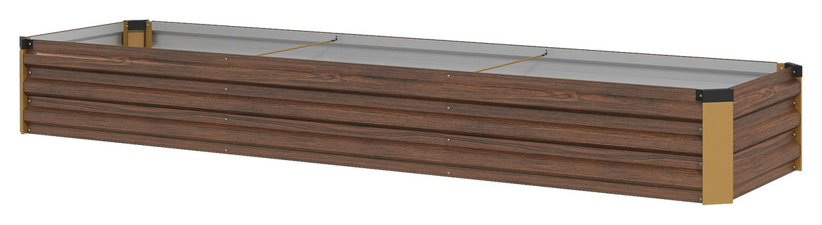 Outsunny Hochbeet braun Stahl B/H/L: ca. 60x30x240 cm Hochbeet - braun (240,00/60,00/30,00cm) - Outsunny