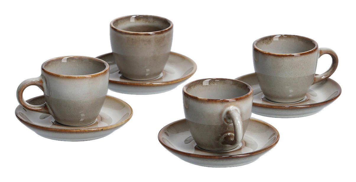 Zeller Espresso-Set taupe Keramik Espressoset_8tlg. - taupe (12,50/27,50/7,00cm) - Zeller