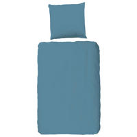 Baumwoll Bettwäsche Bettwäsche-Baumwolle_uni blau - blau (135,00/200,00cm) - Good Morning
