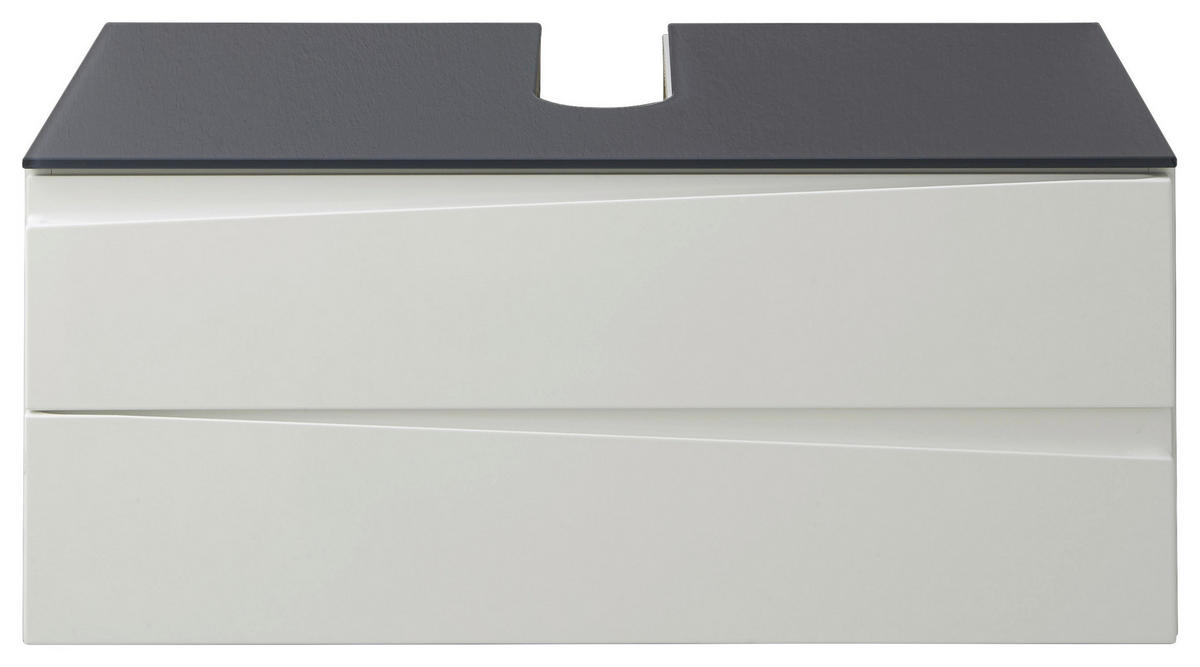 Waschplatz SHAPE grau weiß Hochglanz B/H/T: ca. 80x33x47 cm SHAPE - weiß/grau (80,00/33,00/47,00cm) - byLIVING