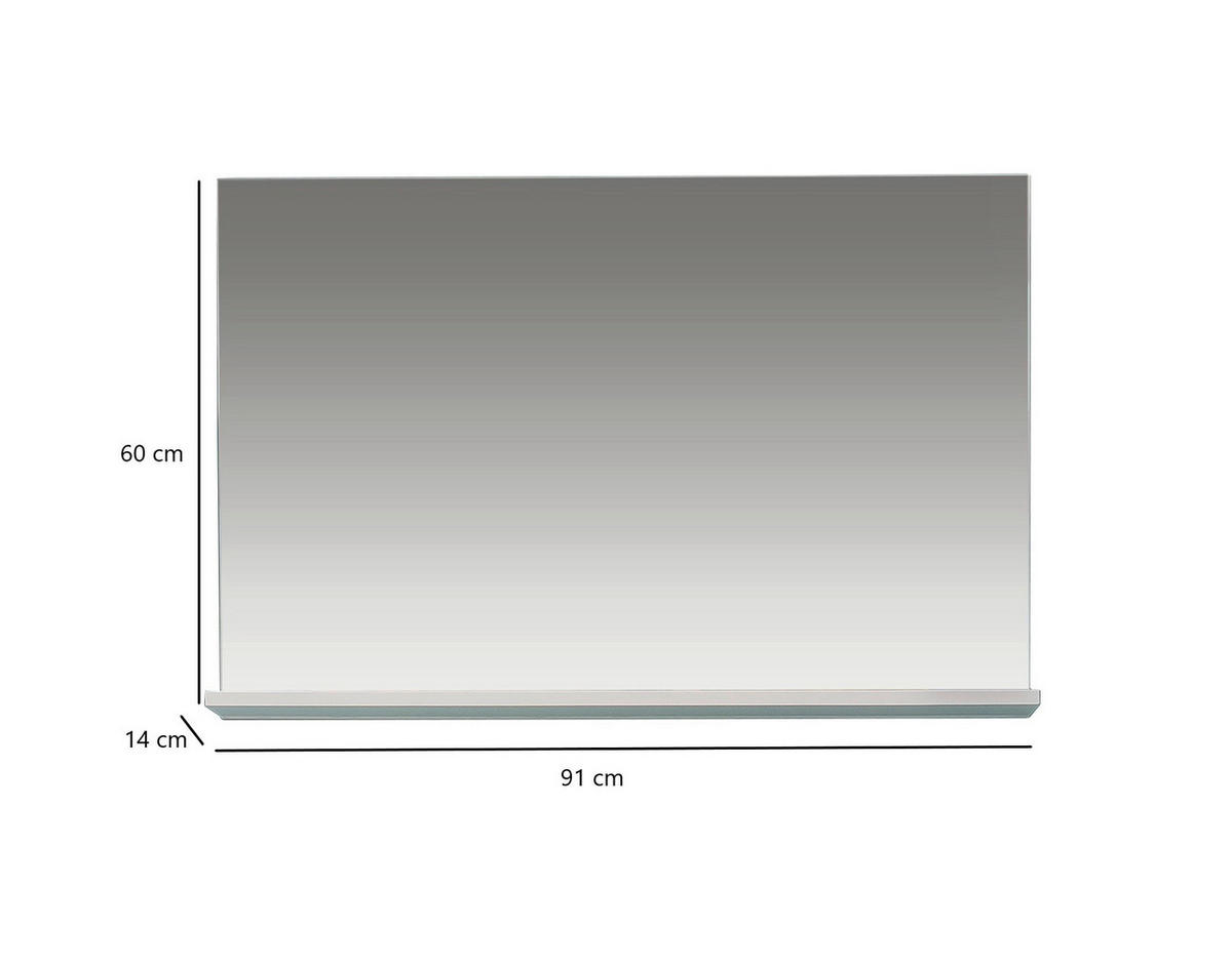 Garderobenspiegel Amanda weiß B/H/T: ca. 91x60x14 cm Amanda - weiß (91,00/60,00/14,00cm) - Trendteam