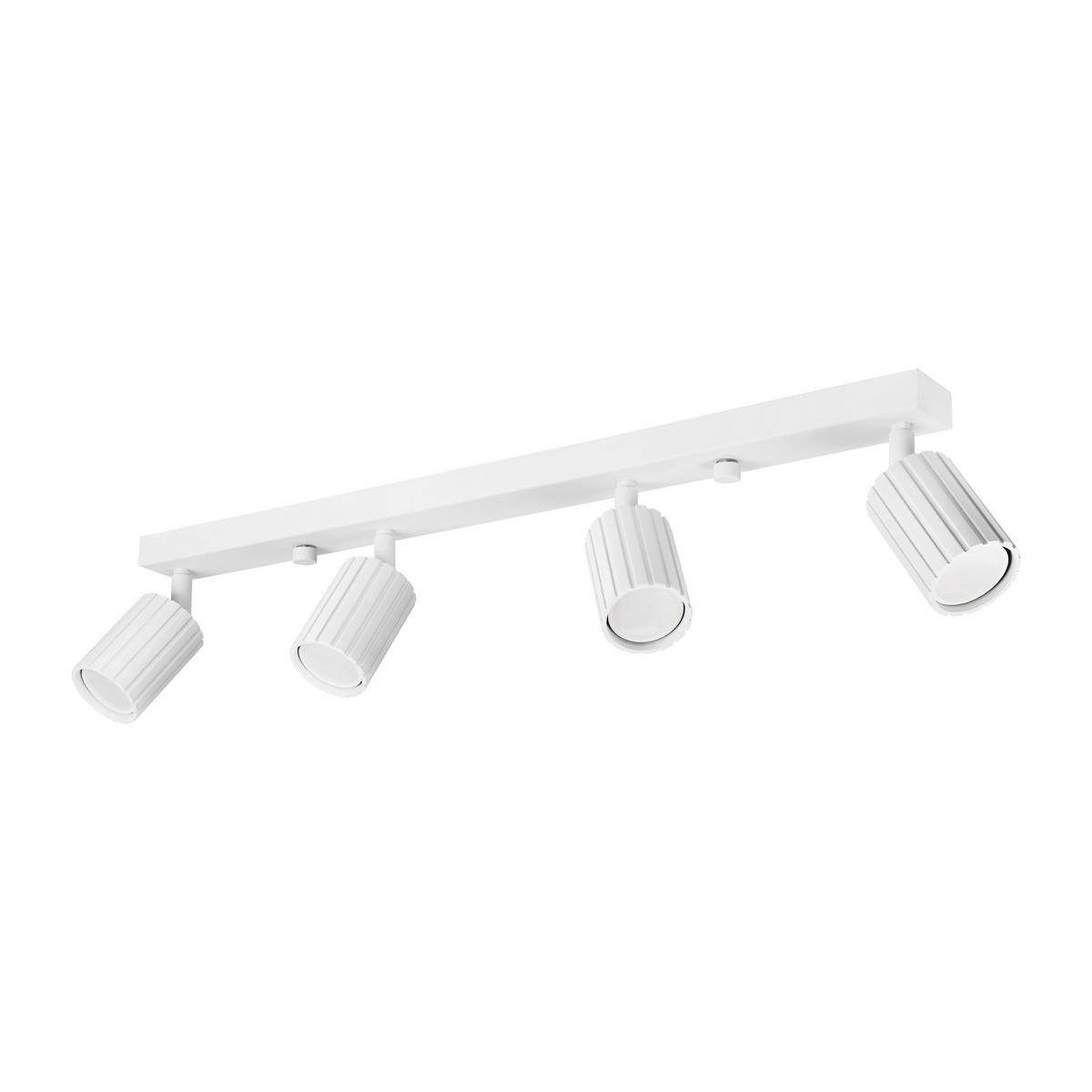 Lamkur Strahler weiß Stahl B/H/L: ca. 6,5x16,5x81 cm 4 Brennstellen Prisma - weiß (81,00/6,50/16,50cm) - Lamkur