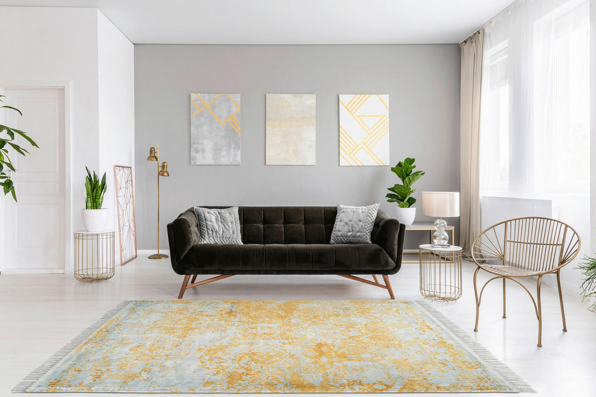 360Living Teppich Dolce Vita gold B/L: ca. 160x230 cm Dolce Vita - gold/grau (160,00/230,00cm) - 360Living