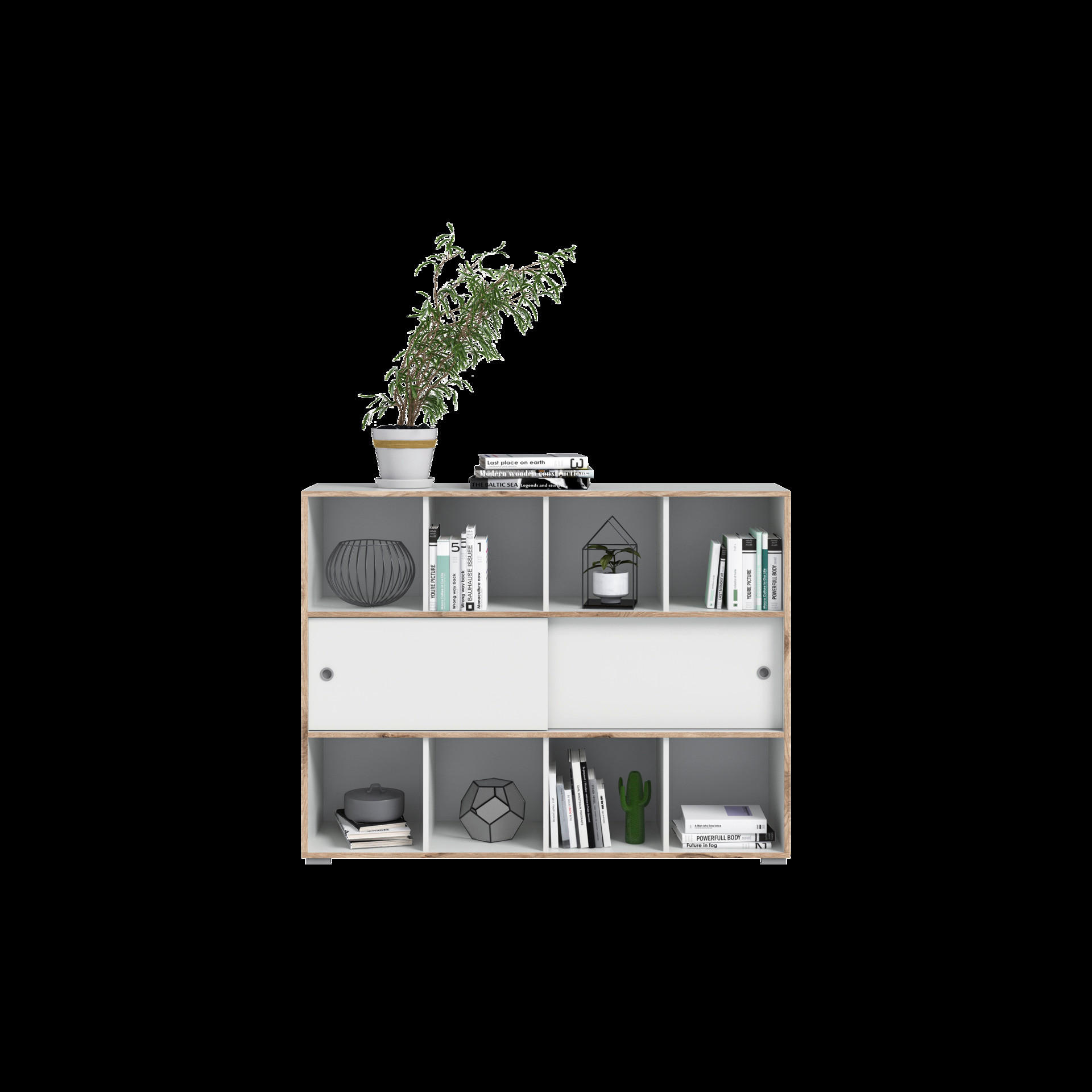 Schiebetürenschrank Jesper weiß Eiche Nachbildung B/H/T: ca. 141x109x40 cm Jesper - Eiche/weiß (141,00/109,00/40,00cm)