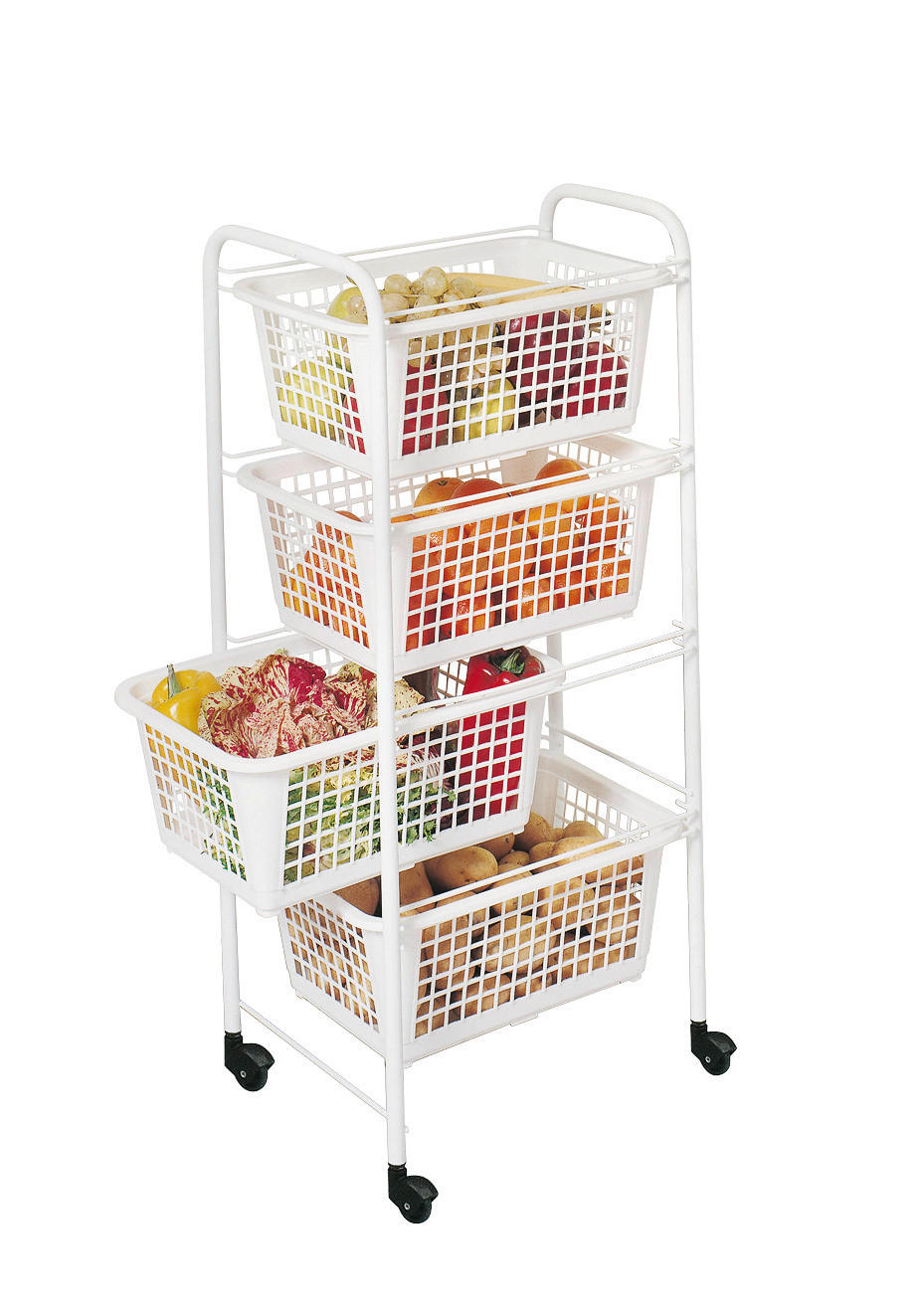 Metaltex Allzweckwagen weiß Stahlrohr B/H/L: ca. 38x83x30 cm Allzweckwagen_Sprinter - weiß (30,00/38,00/83,00cm) - Metaltex