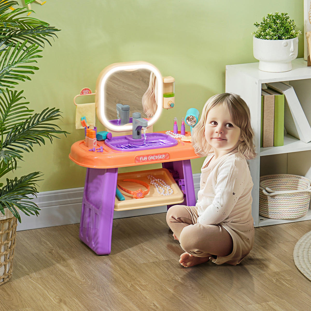AIYAPLAY Kinder Schminktisch Set B/H/L: ca. 29x71x55 cm Kinder Schminktisch Set - violett (55,00/29,00/71,00cm) - AIYAPLAY