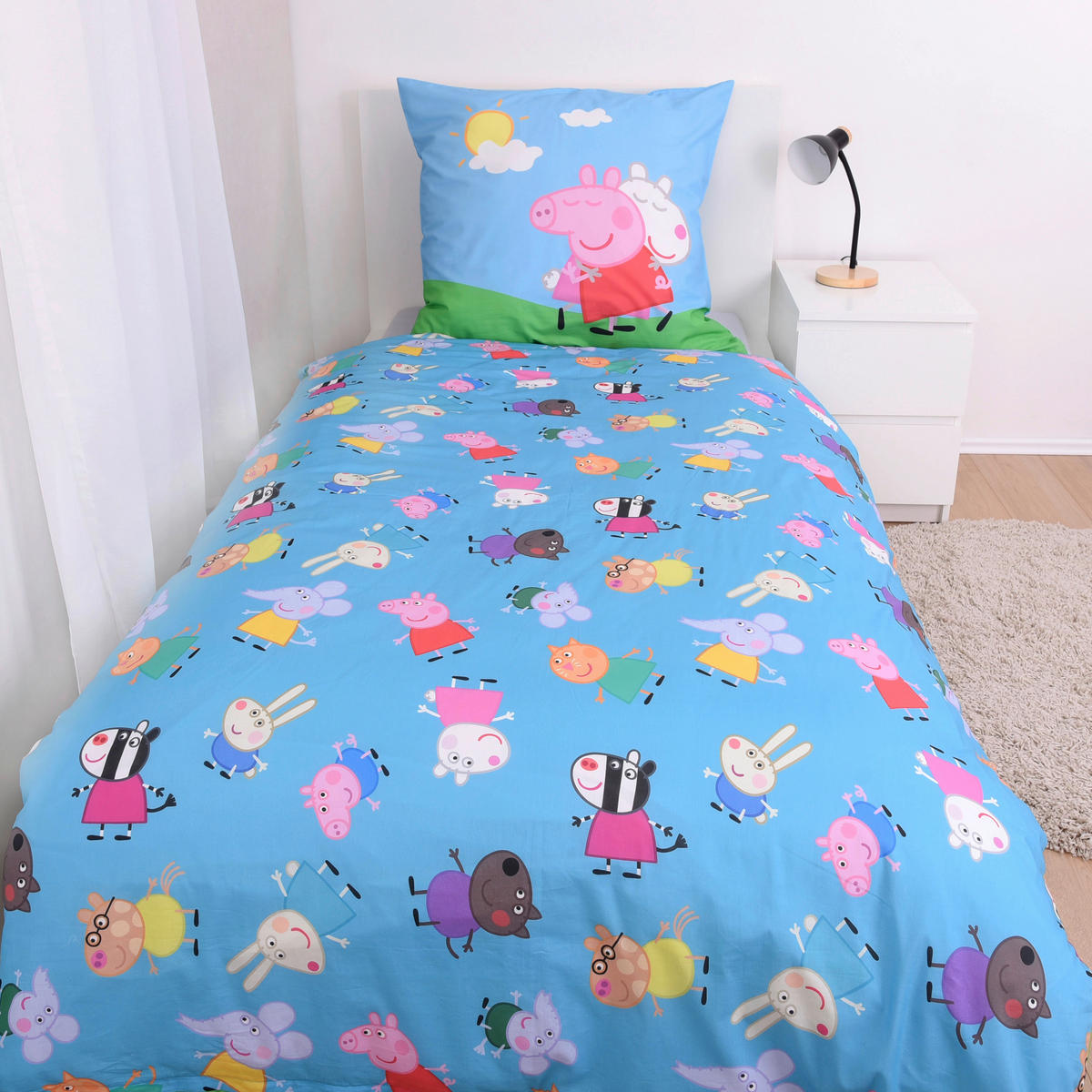 Baumwoll Wende Bettwäsche Peppa Pig Renforce Multi Baumwolle B/L: ca. 135x200 cm Peppa Pig - Multi (135,00/200,00cm)