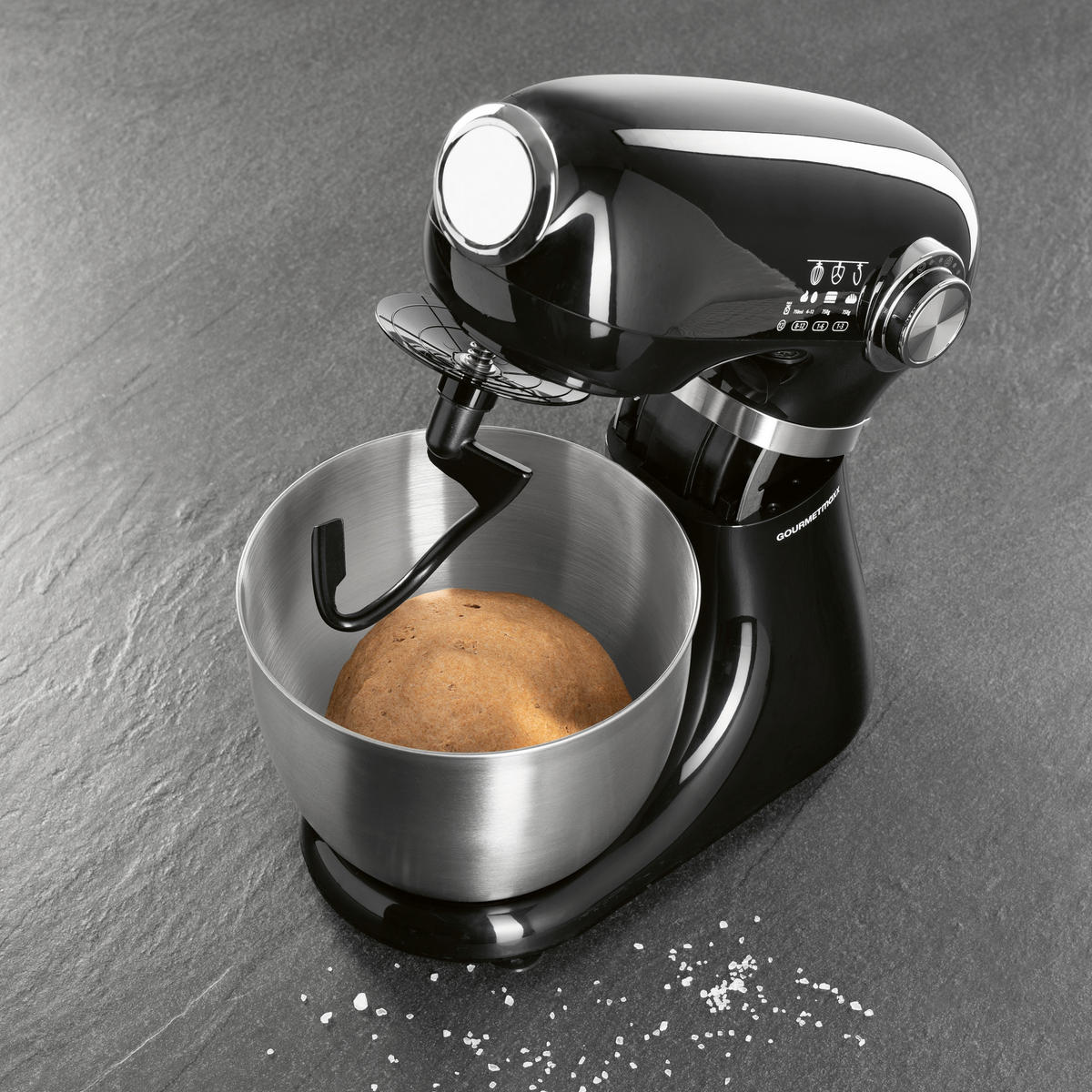 GOURMETmaxx Küchenmaschine schwarz Edelstahl B/H/L: ca. 26x38x41 cm Küchenmaschine - schwarz (41,00/26,00/38,00cm) - GOURMETmaxx