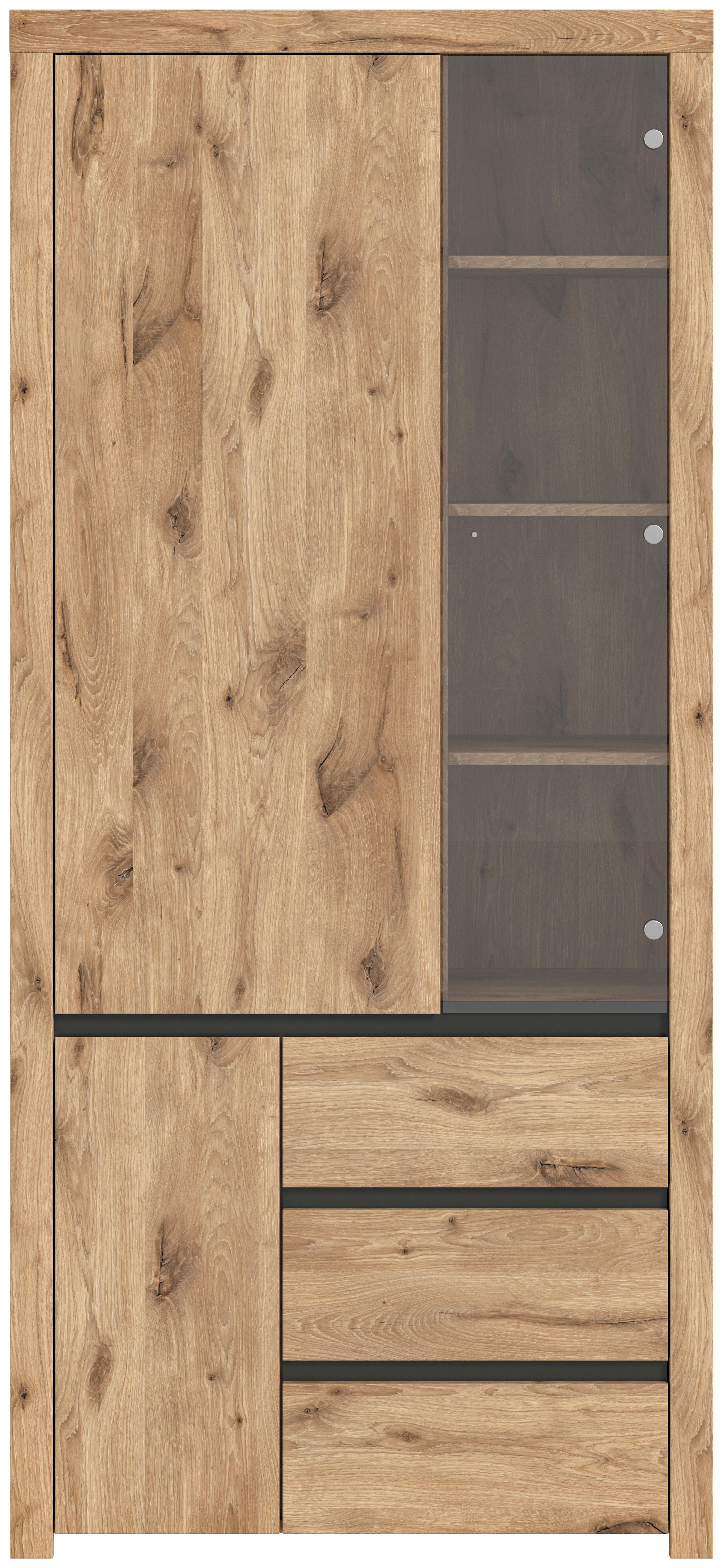 Vitrine Woody Nox Oak Nachbildung anthra...