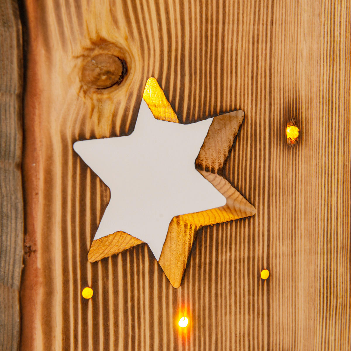 Näve Leuchten LED-Dekoartikel LED-Holz-Weihnachtsleuchte STERNE - natur (11,00/60,00/21,50cm) - Näve Leuchten