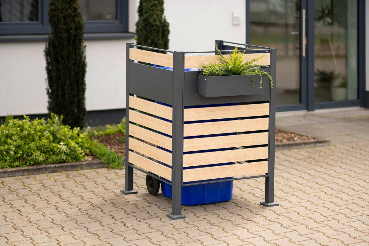 Westmann MülltonnenverkleidungBox Planum Box Planum - natur/schwarz (90,00/90,00/120,00cm) - Westmann