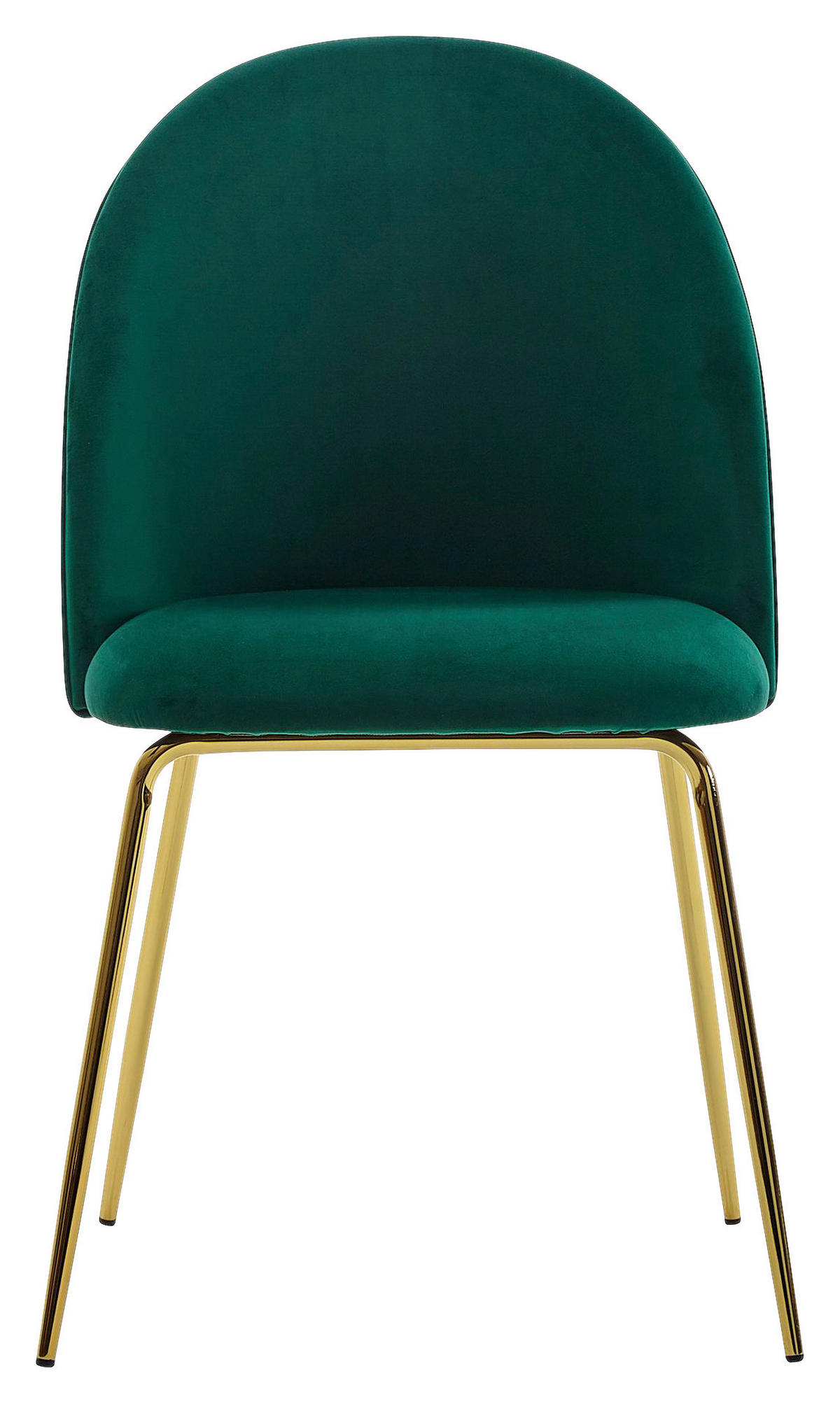 Stuhl 2er-Set grün gold Stoff Eisen B/H/T: ca. 53x86x50 cm 2er-Set - gold/grün (53,00/86,00/50,00cm) - Wohnling