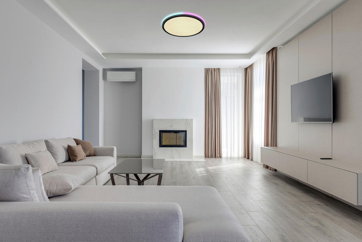 GLOBO LED-Deckenleuchte Opal schwarz Acryl Metall H/D: ca. 7x45 cm JAXXI - schwarz/Opal (45,00/7,00cm) - GLOBO