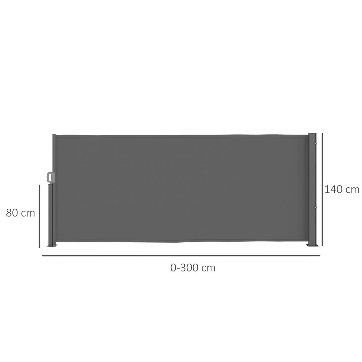 Outsunny Seitenmarkise dunkelgrau Polyester B/H/L: ca. 1x140x300 cm Seitenmarkise - dunkelgrau (300,00/1,00/140,00cm) - Outsunny
