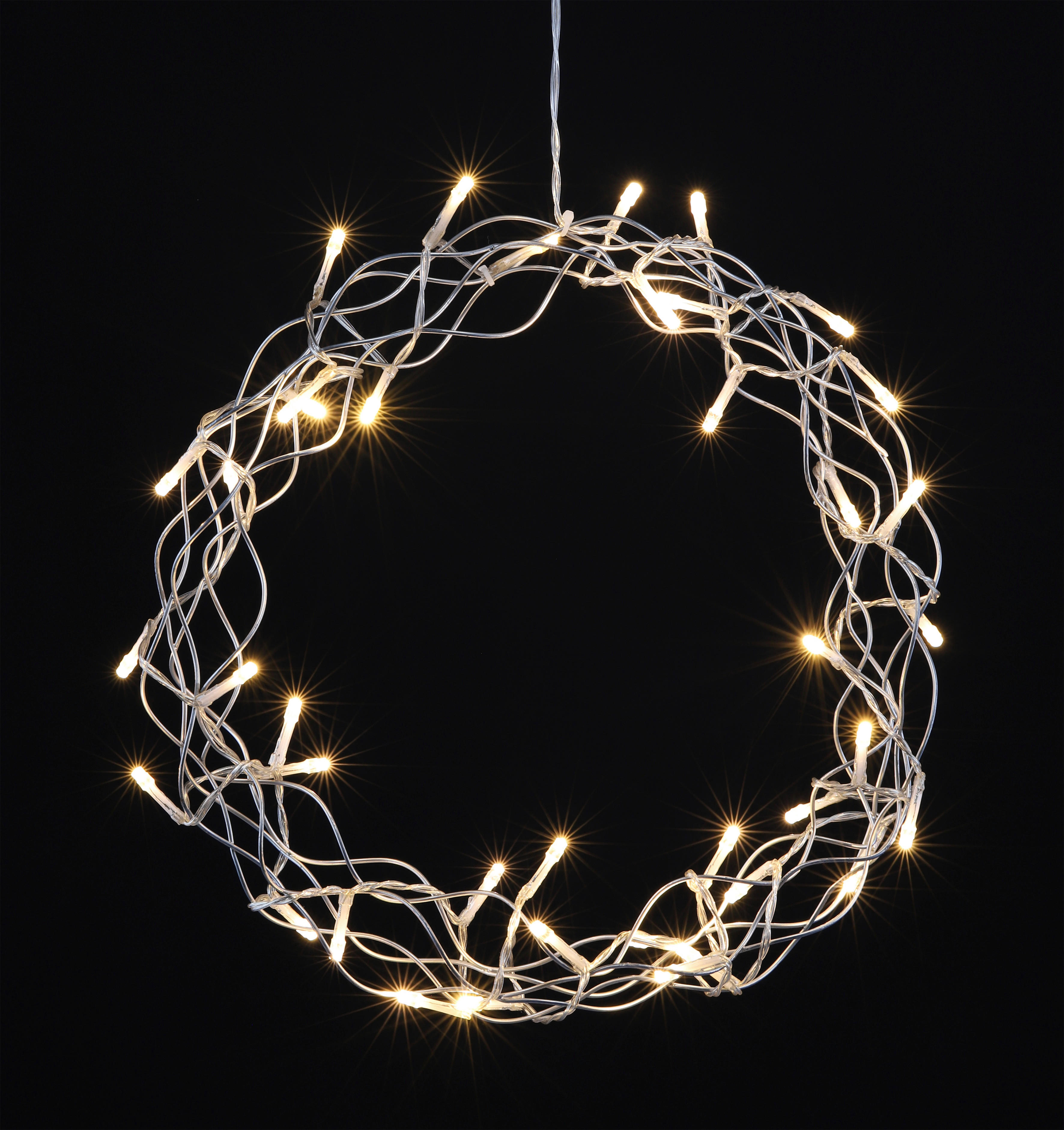 LED-Innenbeleuchtung grau Metall B/H/L: ca. 30x30x30 cm LED-Metallkranz - grau (30,00/30,00/30,00cm)