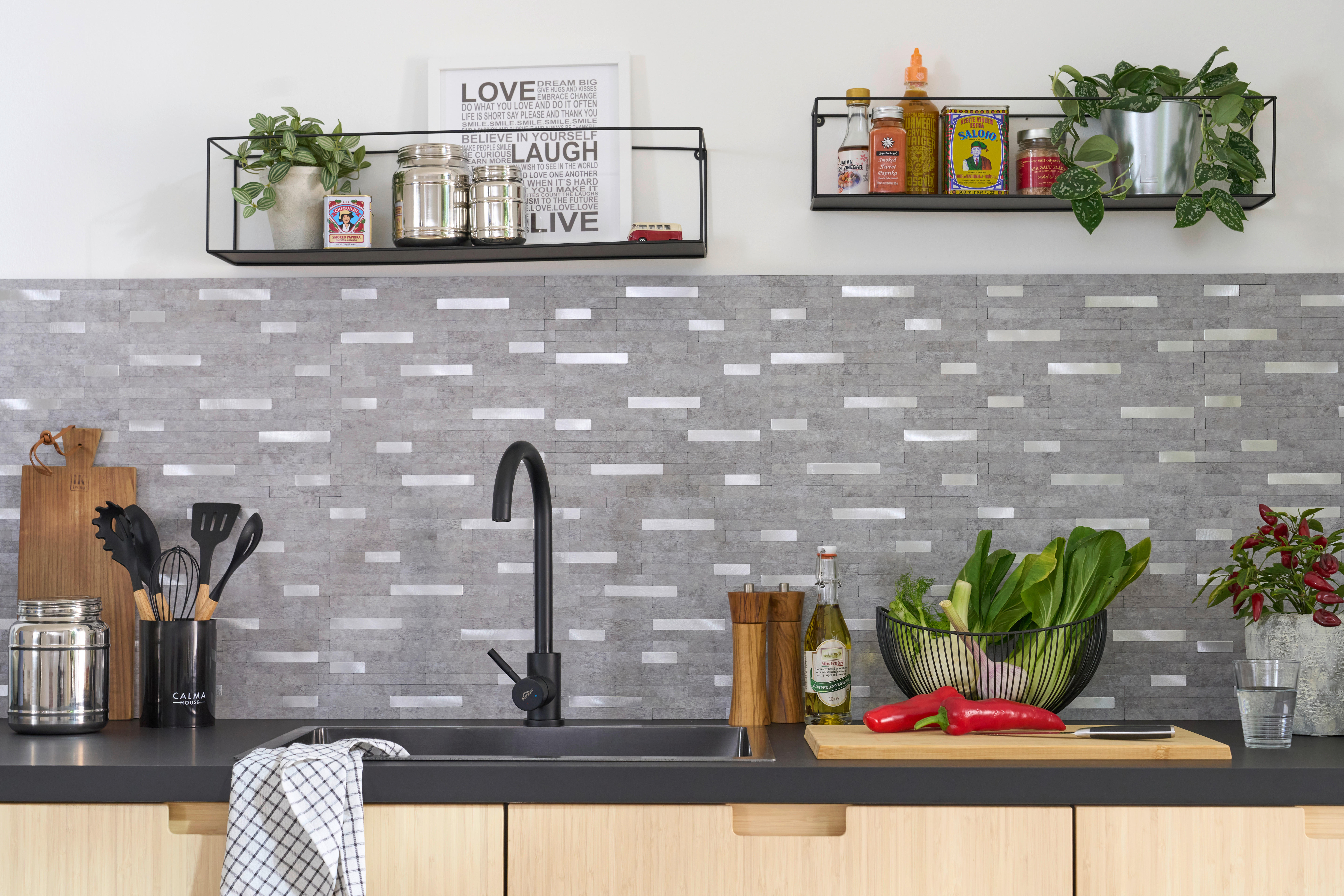 Thumbnail - Wandfliesen Silbergrau B/L: ca. 29,2x29,7 cm