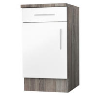 Unterschrank weiß Hochglanz B/H/T: ca. 50x82x57 cm Judith_Unterschrank_50cm - weiß/silber (50,00/82,00/57,00cm)