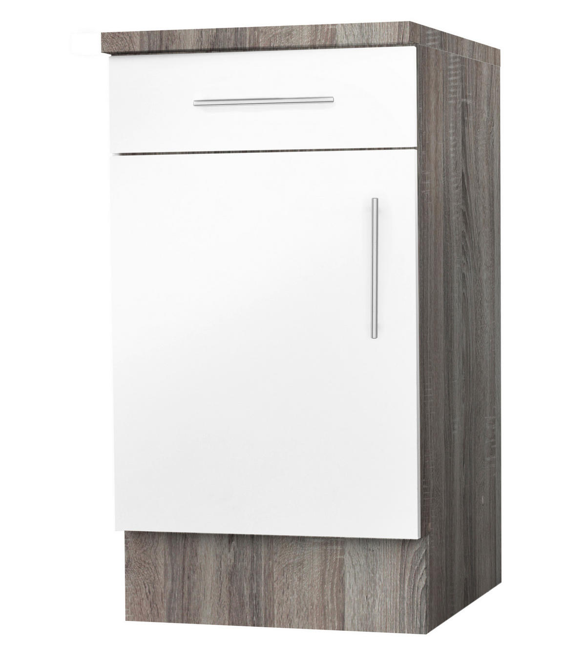 Unterschrank weiß Hochglanz B/H/T: ca. 50x82x57 cm Judith_Unterschrank_50cm - weiß/silber (50,00/82,00/57,00cm)