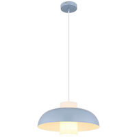 GLOBO Pendelleuchte blau Metall H/D: ca. 120x38 cm E27 1 Brennstellen LOWE - blau (38,00/120,00cm) - GLOBO