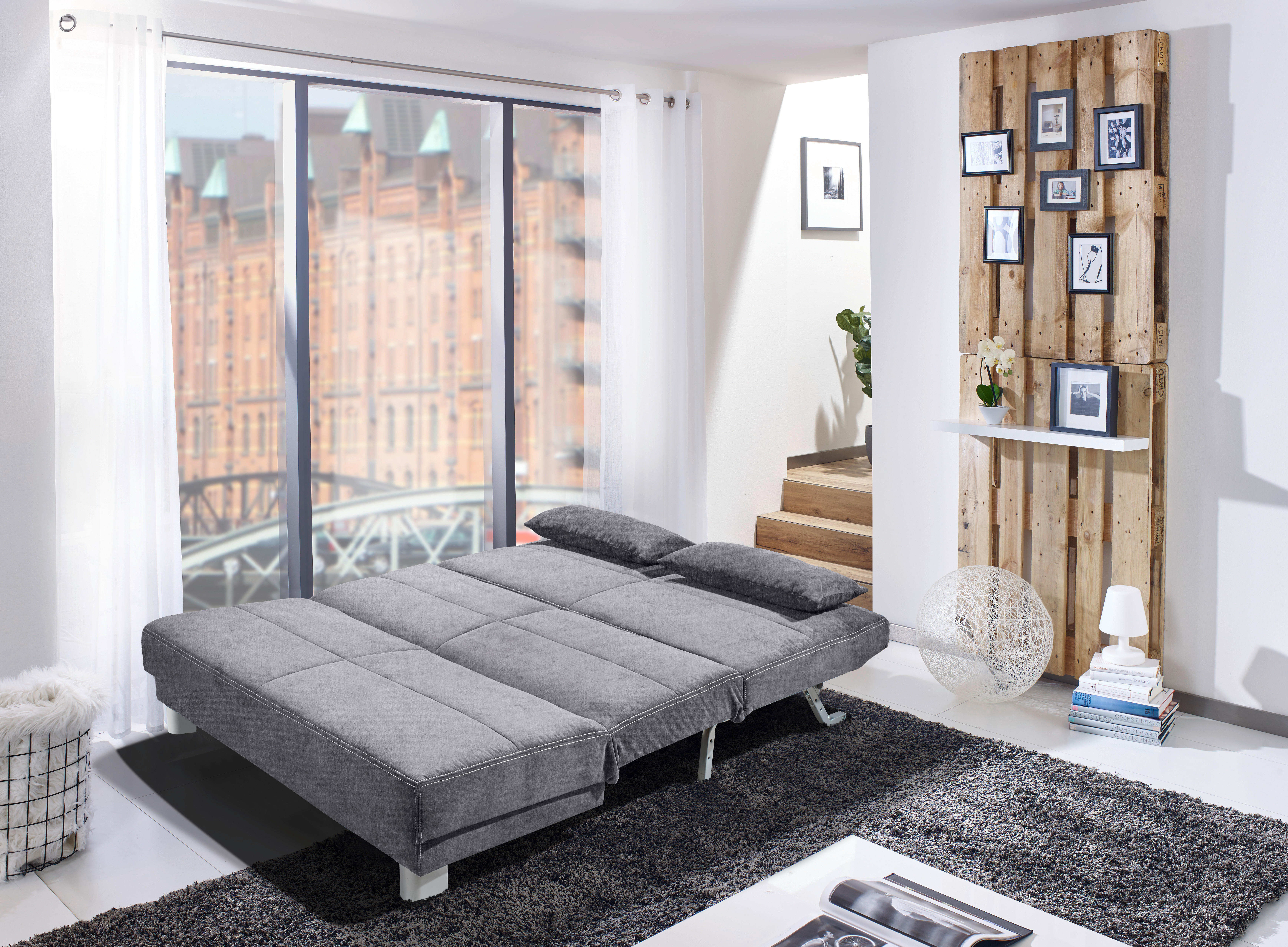 Schlafsofa Gina grau B/H/T: ca. 160x86x95 cm Gina - grau (160,00/86,00/95,00cm)