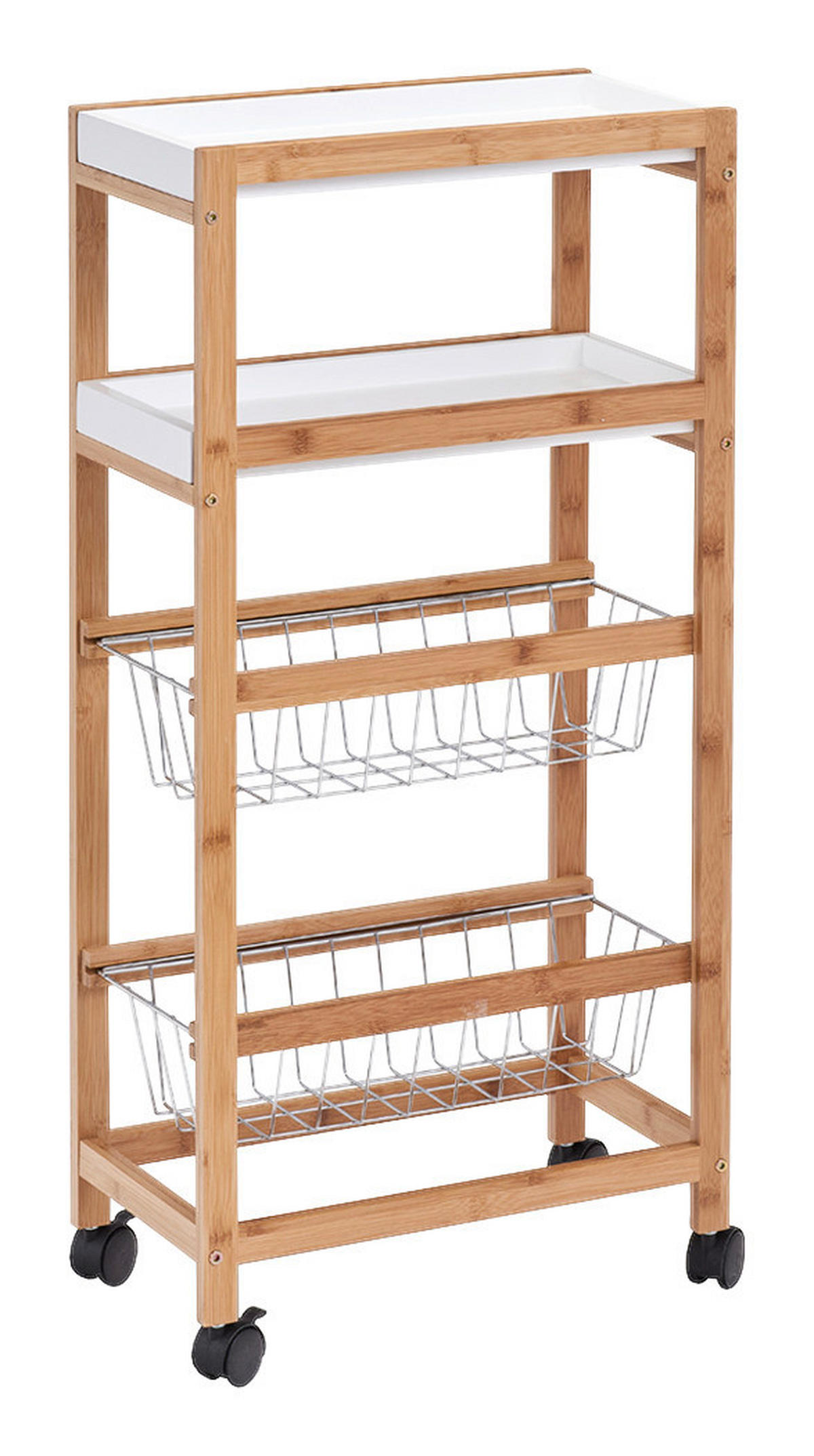 Zeller Küchenwagen weiß Bambus B/H/T: ca. 40x83x22 cm Nischen-Küchenwagen - weiß/natur (40,00/83,00/22,00cm) - Zeller
