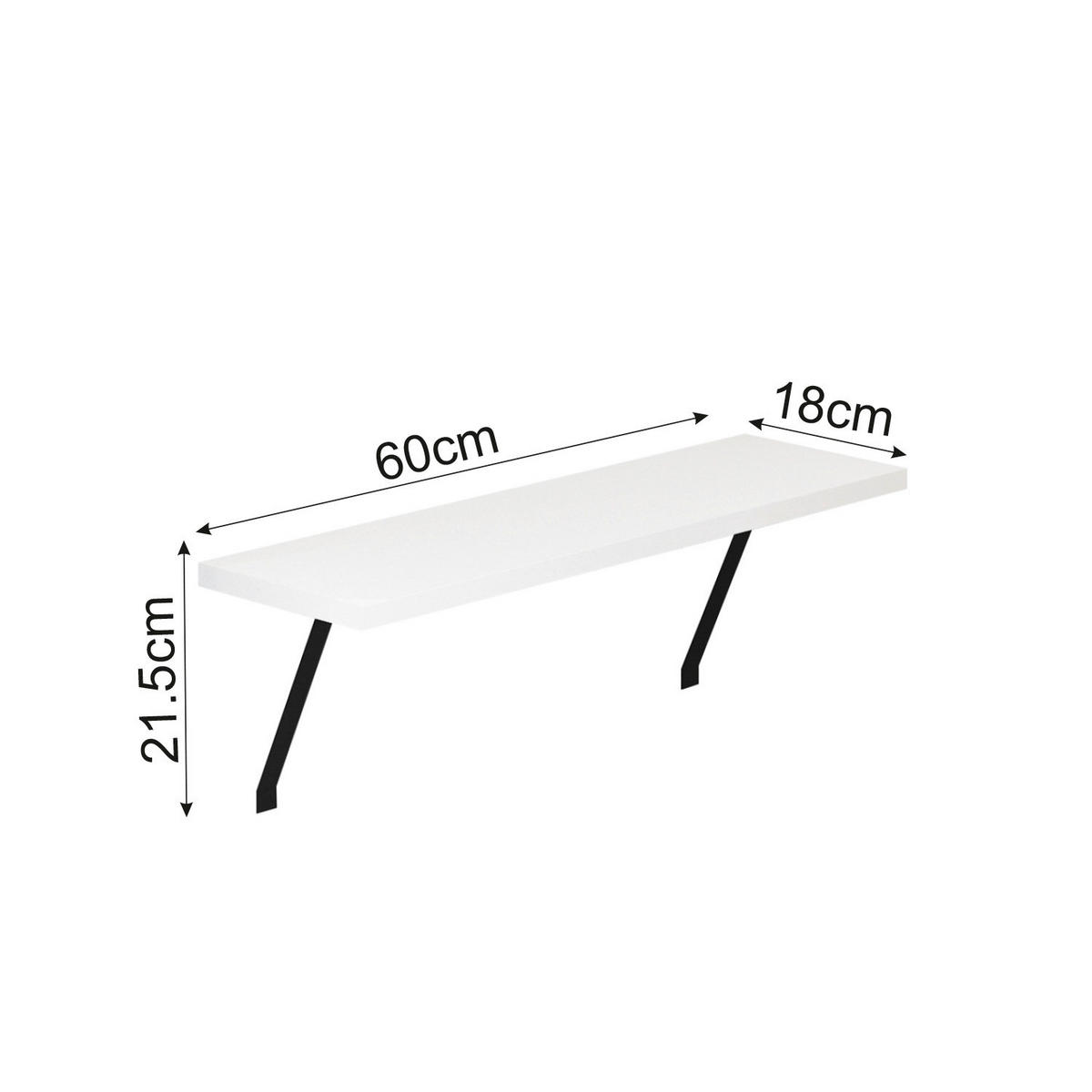Regalhalter Adin weiß B/H/T: ca. 60x21,5x18 cm Adin - weiß (60,00/21,50/18,00cm) - moebel17