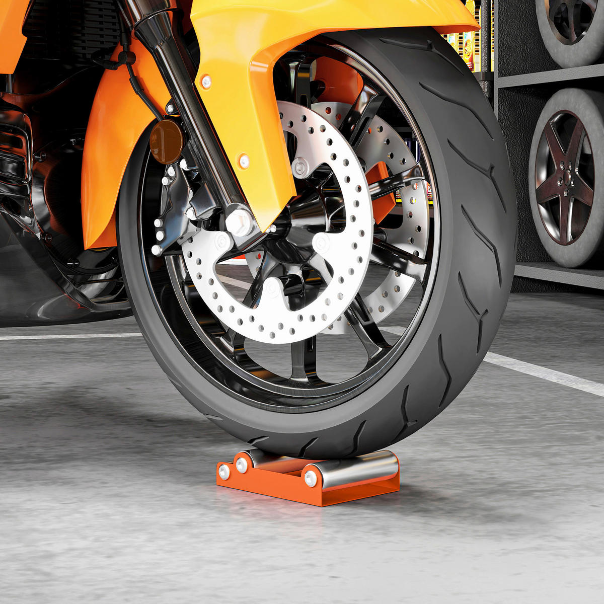 HOMCOM Motorrad Drehhilfe B/H/L: ca. 11,5x4x15 cm Motorrad_Drehhilfe - orange (15,00/11,50/4,00cm) - HOMCOM
