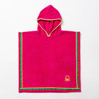 Kinder-Badeponcho pink Baumwolle B/L: ca. 65x65 cm Kinder-Badeponcho - pink (65,00/65,00cm) - BENETTON