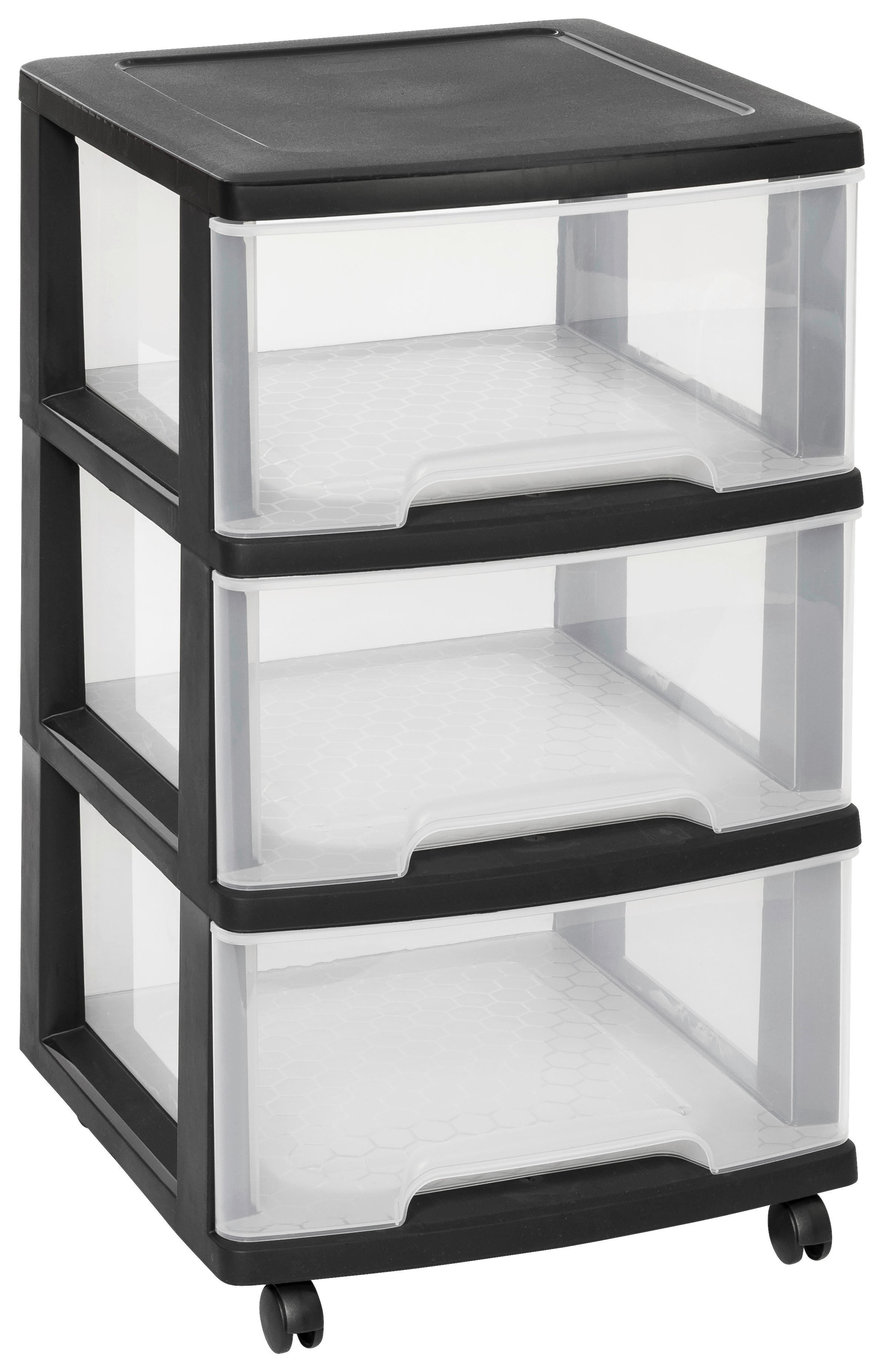 Curver Schubladenturm transparent B/H/L: ca. 39x64,5x37 cm Schubladenturm_Essentials - schwarz/transparent (37,00/39,00/64,50cm) - Curver