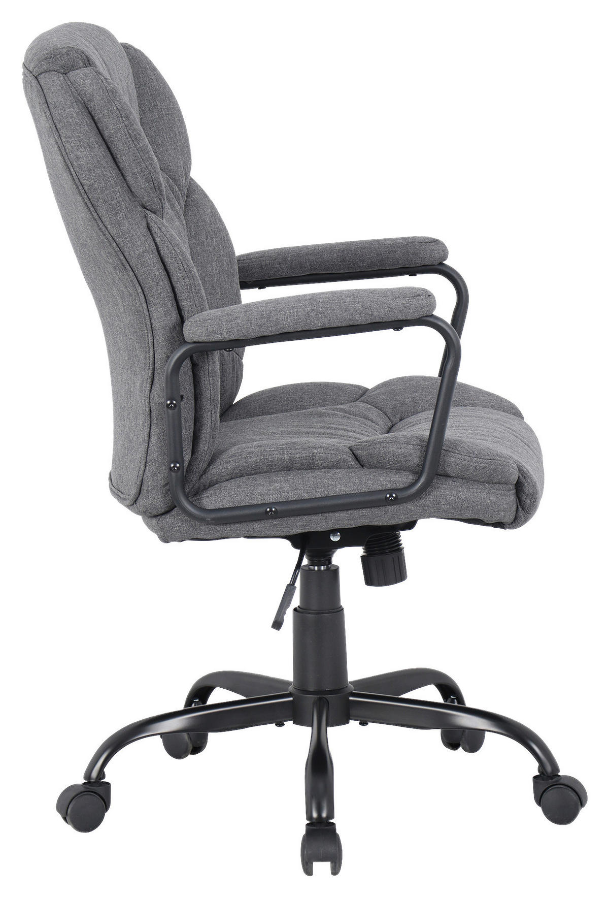 Chefsessel STING schwarz grau Metall Stoff STING - schwarz/grau (57,00/109,00/67,00cm) - byLIVING