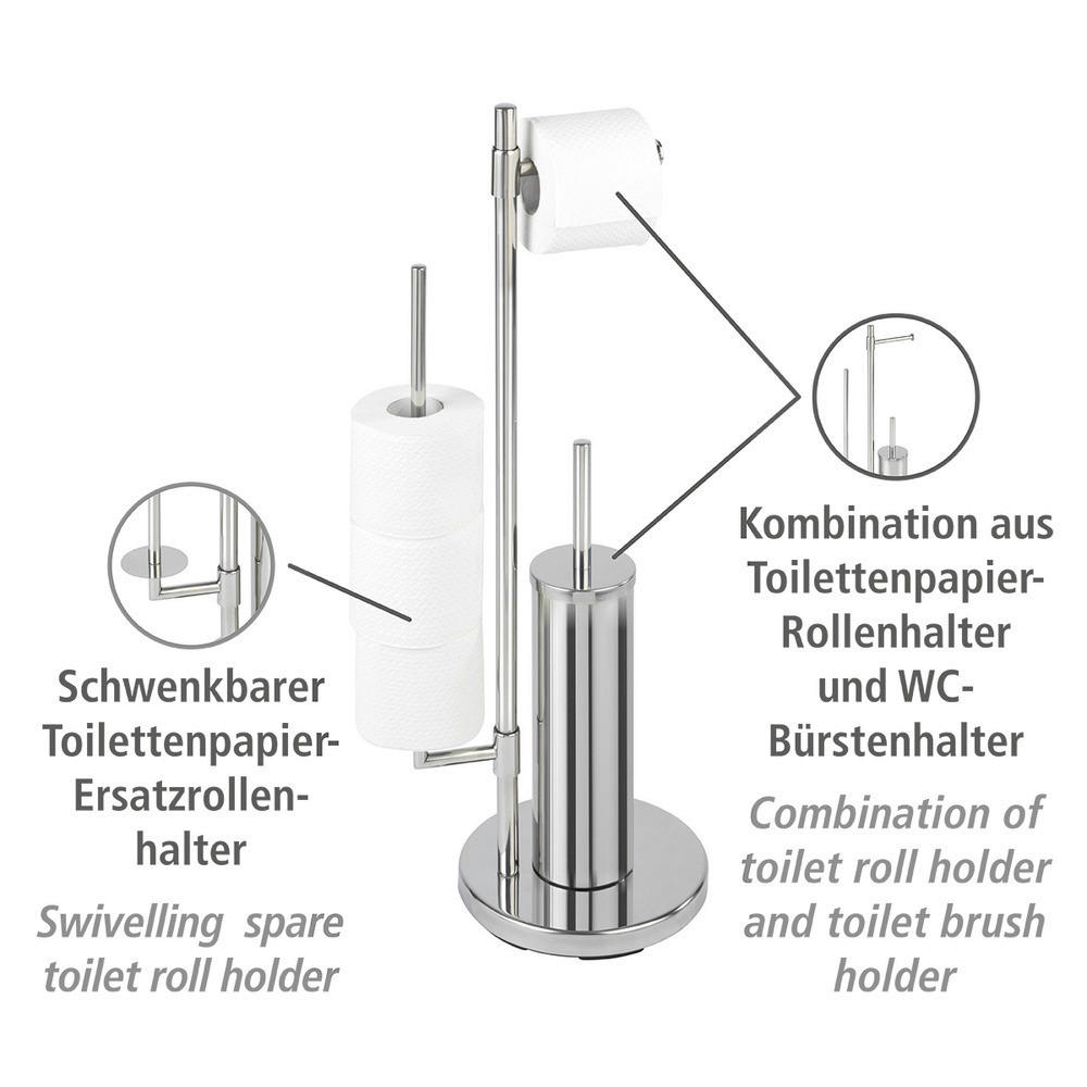 Stand-WC-Garnitur Chrom Edelstahl Stand-WC-Garnitur_Universalo - Chrom (20,00/30,00/70,00cm) - WENKO