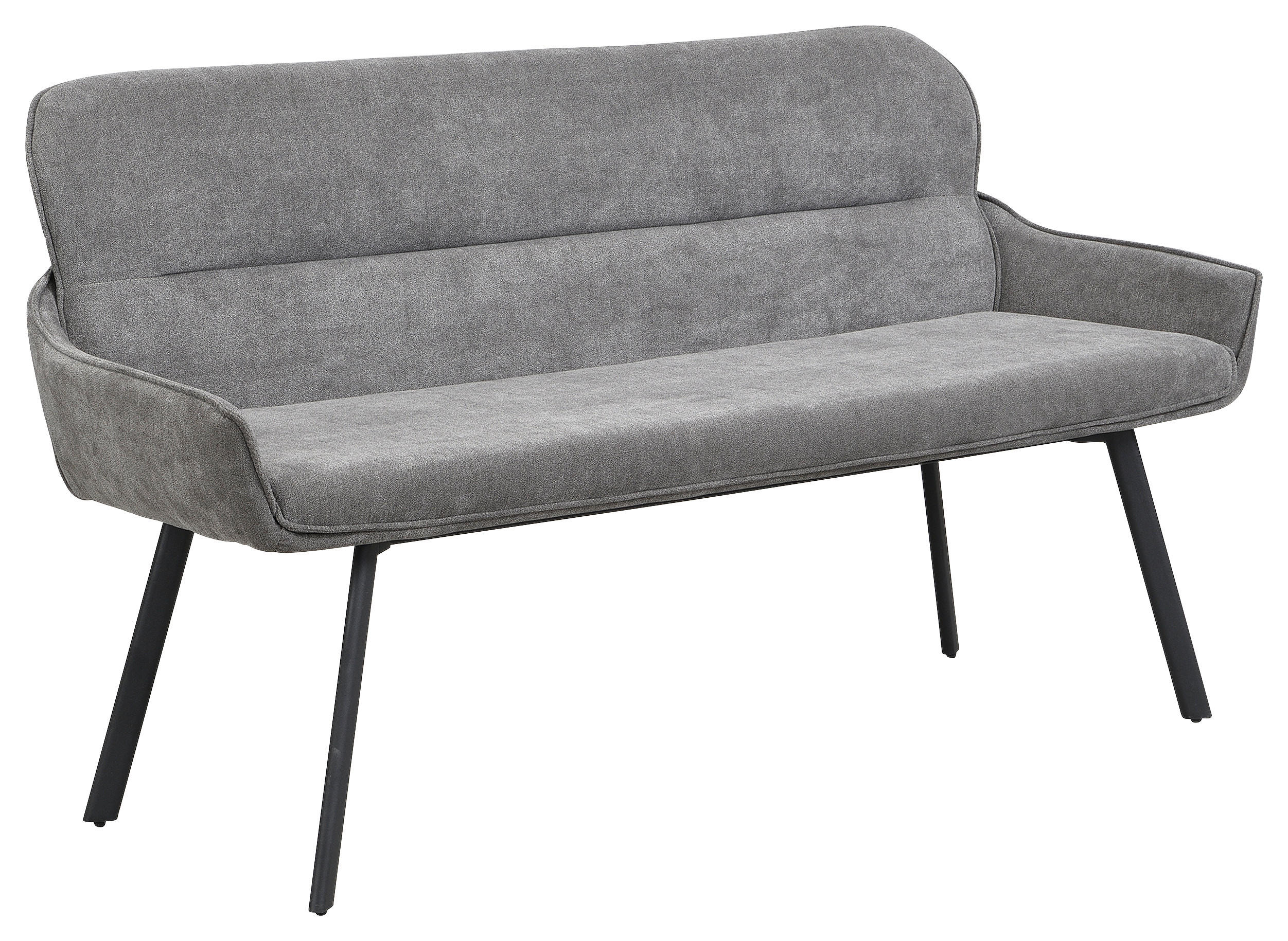 Sitzbank RICO schwarz grau Stoff Metall B/H/T: ca. 140x90x62 cm RICO - schwarz/grau (140,00/90,00/62,00cm) - byLIVING