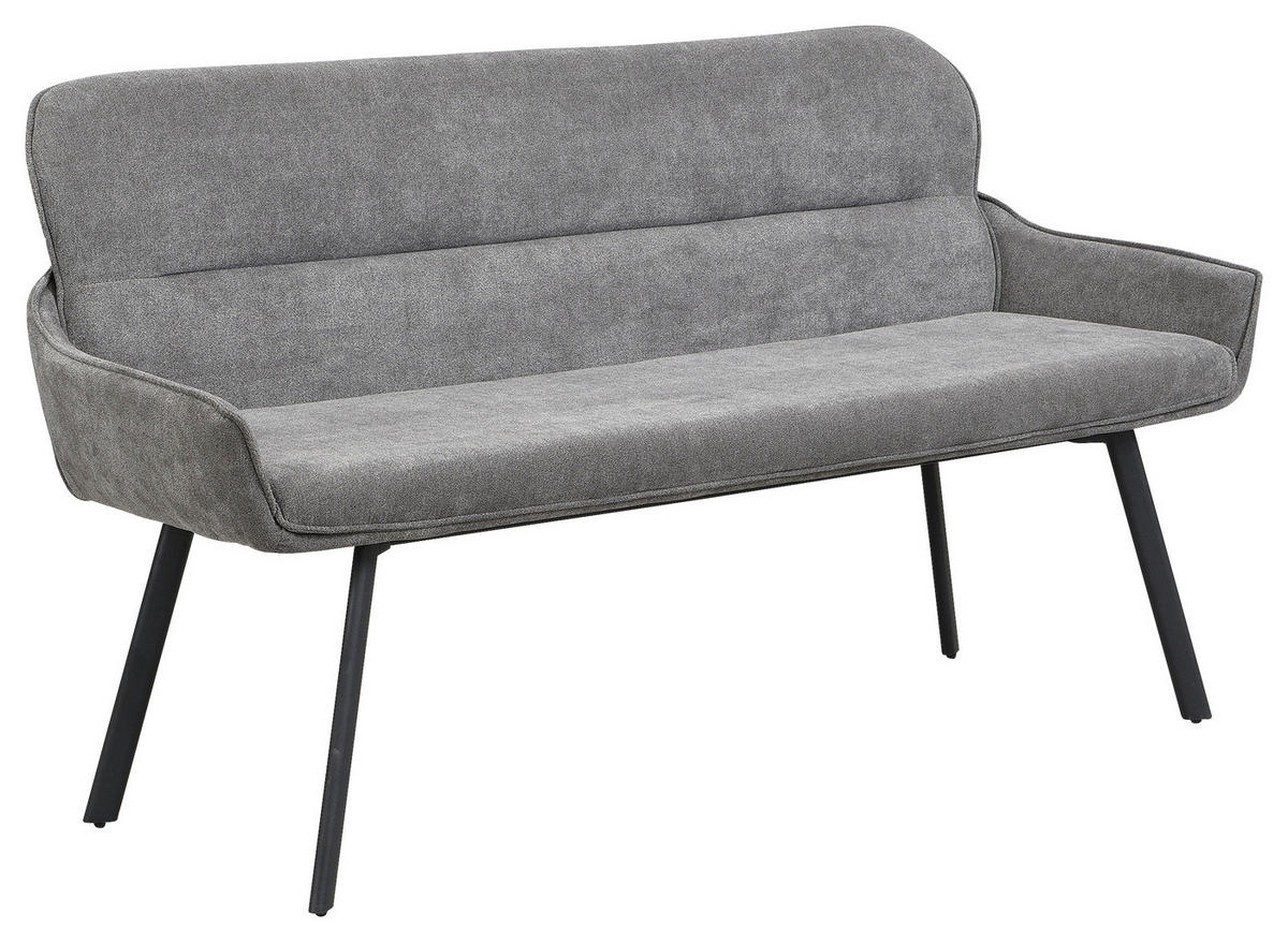 Sitzbank RICO schwarz grau Stoff Metall B/H/T: ca. 140x90x62 cm RICO - schwarz/grau (140,00/90,00/62,00cm) - byLIVING