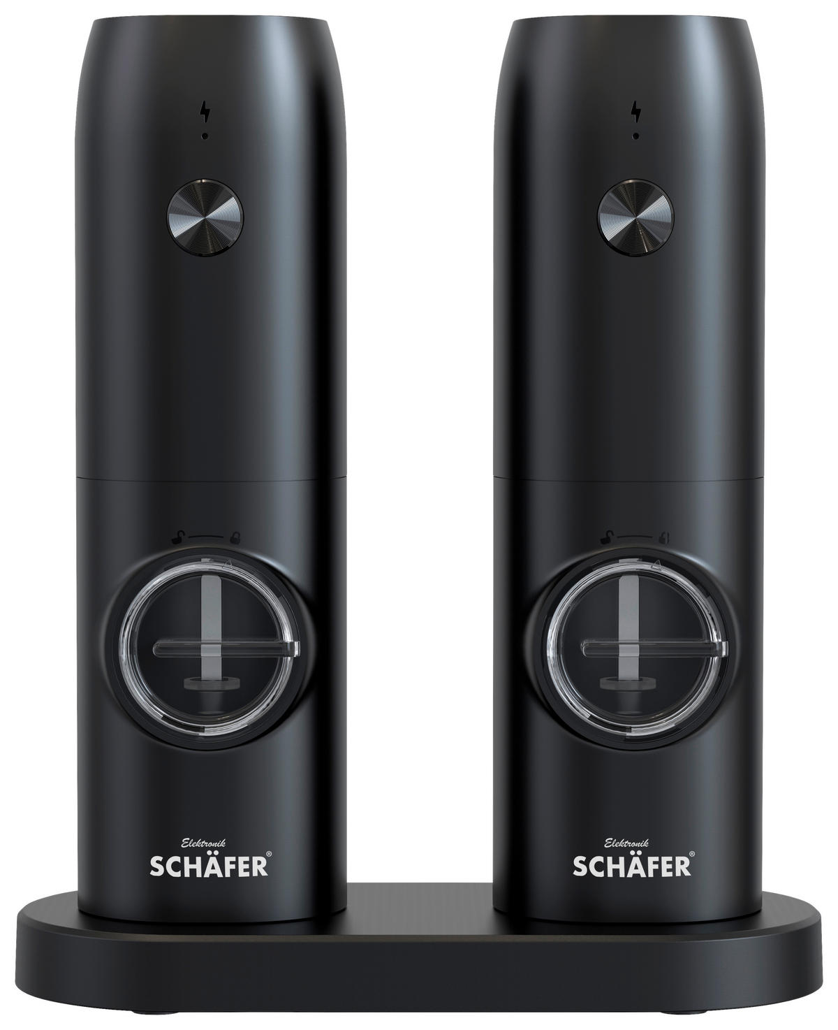 SCHÄFER Salz- und Pfeffermühle schwarz Kunststoff B/H/L: ca. 9x21x11 cm Elektrische_Salz-/Pfeffermühle_2in1 - schwarz (11,00/9,00/21,00cm) - SCHÄFER