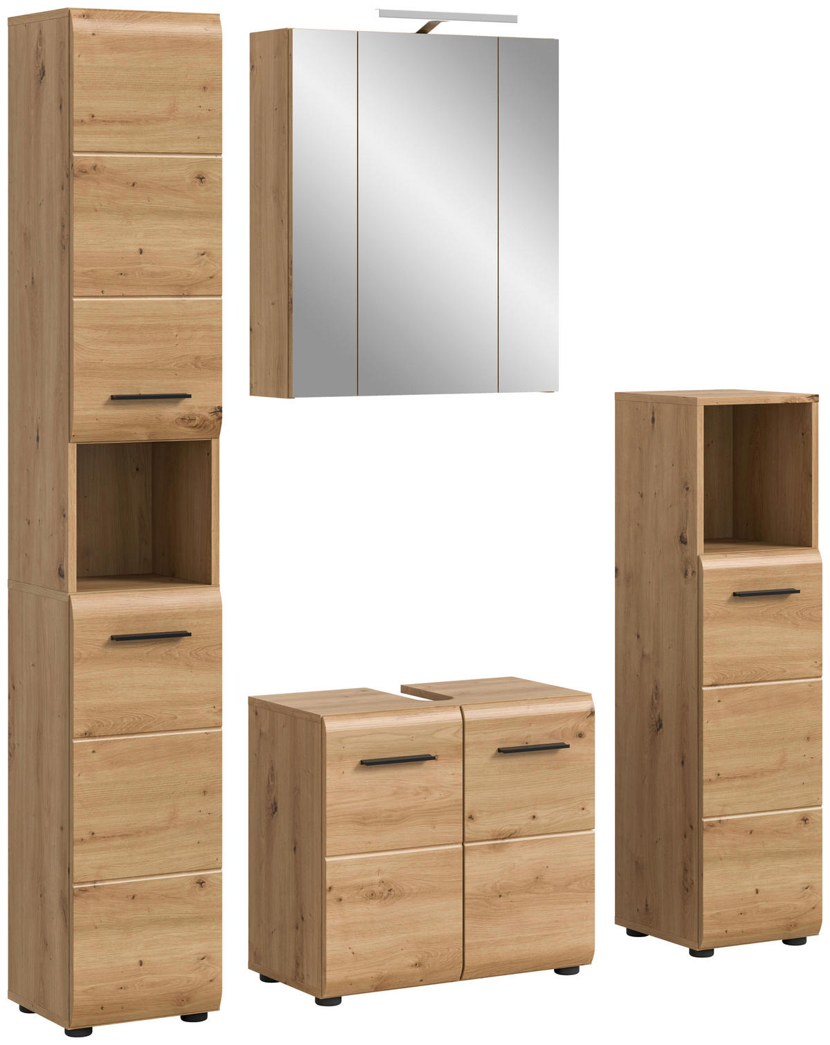Badezimmer-Set Ice Artisan Oak Nachbildung B/H/T: ca. 150x185x46 cm Ice - (150,00/185,00/46,00cm) - xonox.home