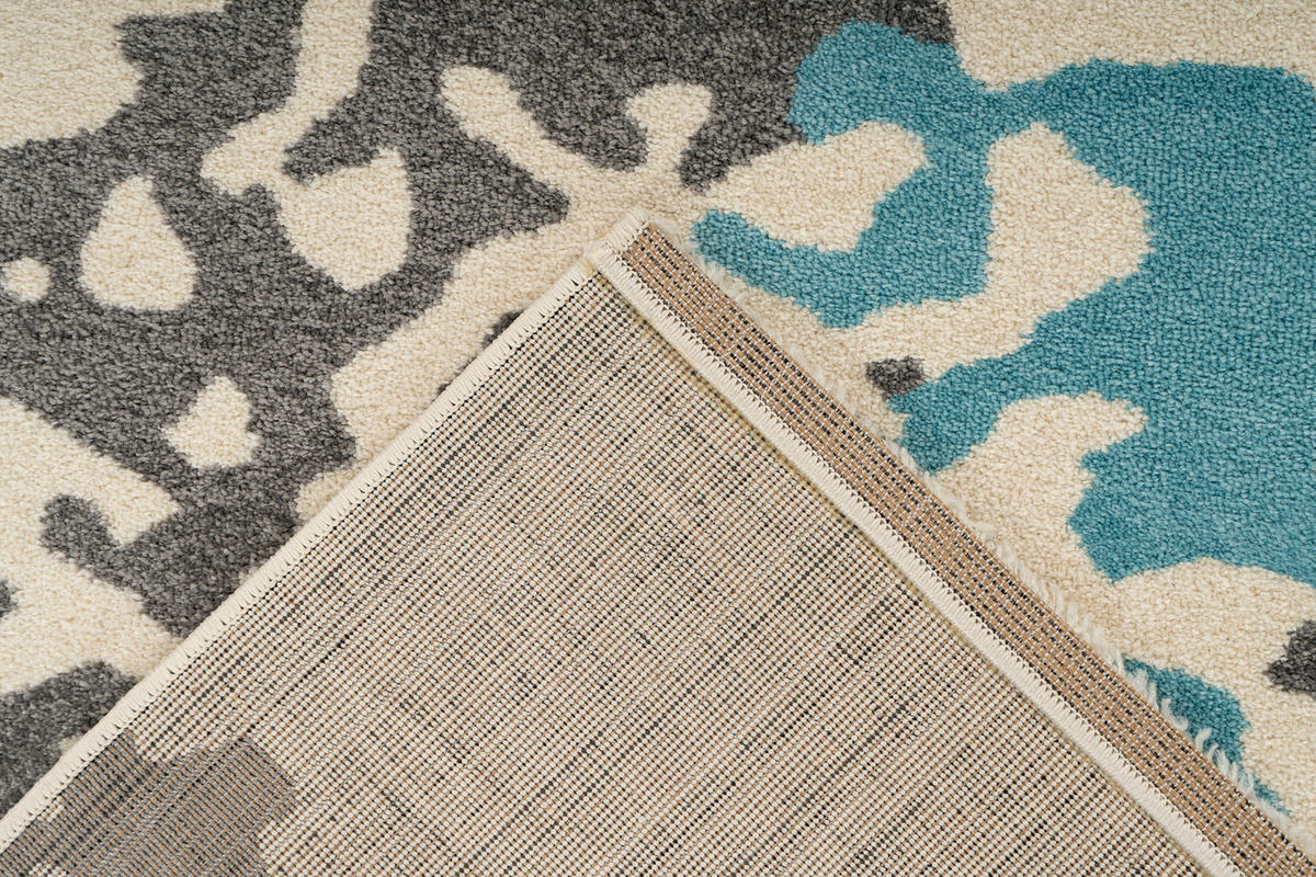 360Living Teppich Naila blau B/L: ca. 80x150 cm Naila - blau/creme (80,00/150,00cm) - 360Living