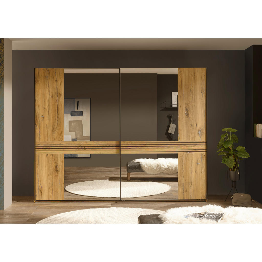 Thumbnail - Schwebetürenschrank Trattino Oak B/H/T: ca. 270x210x61 cm