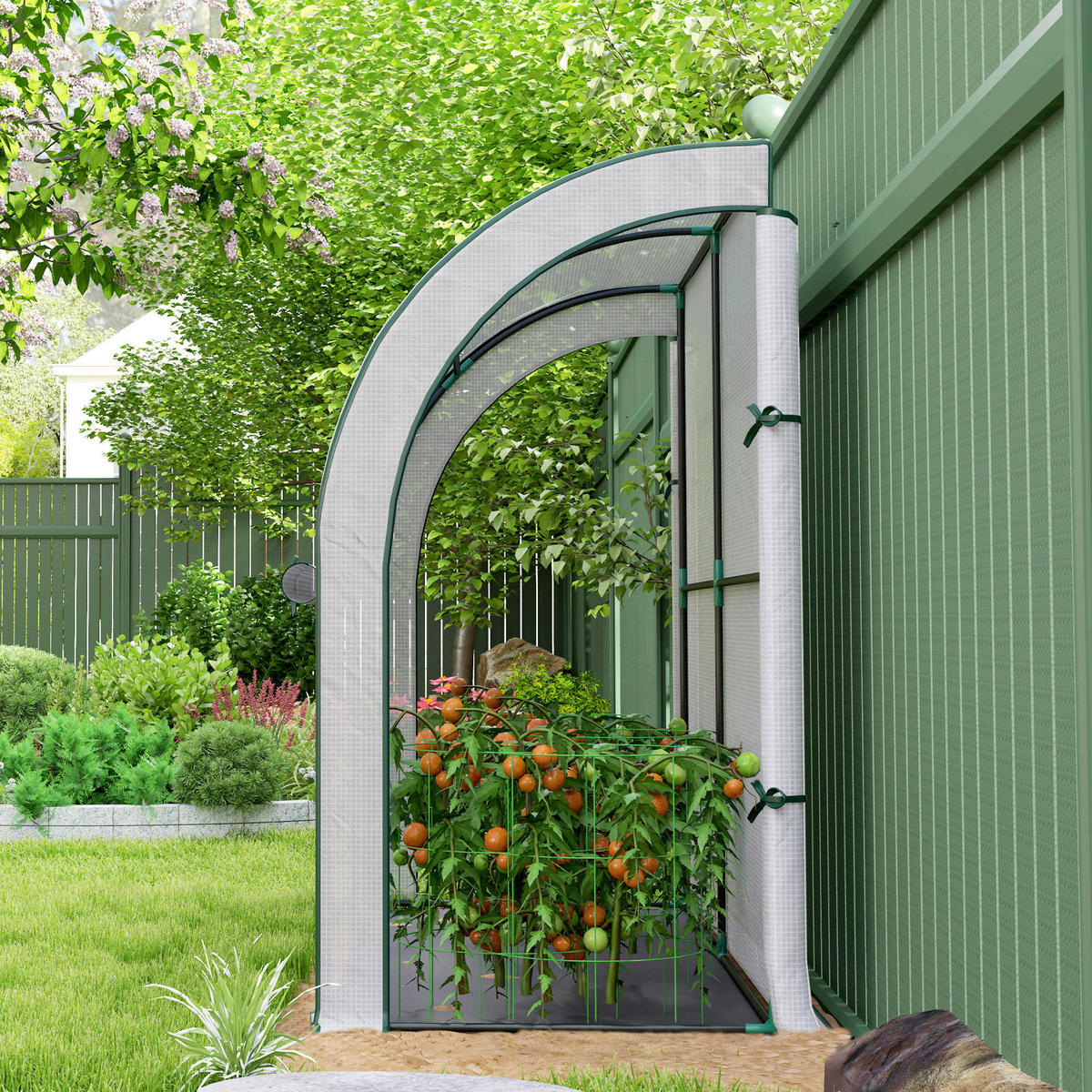 Outsunny Gewächshaus B/H/L: ca. 80x157x200 cm Gewächshaus - weiß (200,00/80,00/157,00cm) - Outsunny