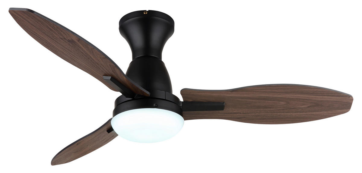 GLOBO LED-Deckenventilator Opal mattschwarz braun Metall Kunststoff H/D: ca. 32,5x107 cm 1 Brennstellen GALE - braun/Opal (107,00/32,50cm) - GLOBO