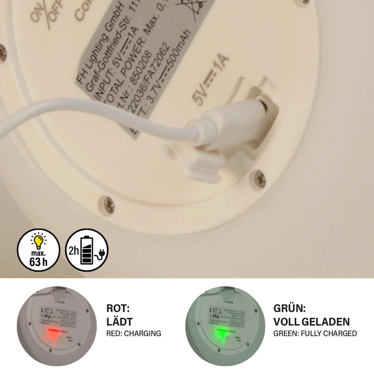 easy! by FHL Tischleuchte 850208 weiß Kunststoff H/D: ca. 16x18 cm 1 Brennstellen Busso - weiß (18,00/16,00cm) - easy! by FHL