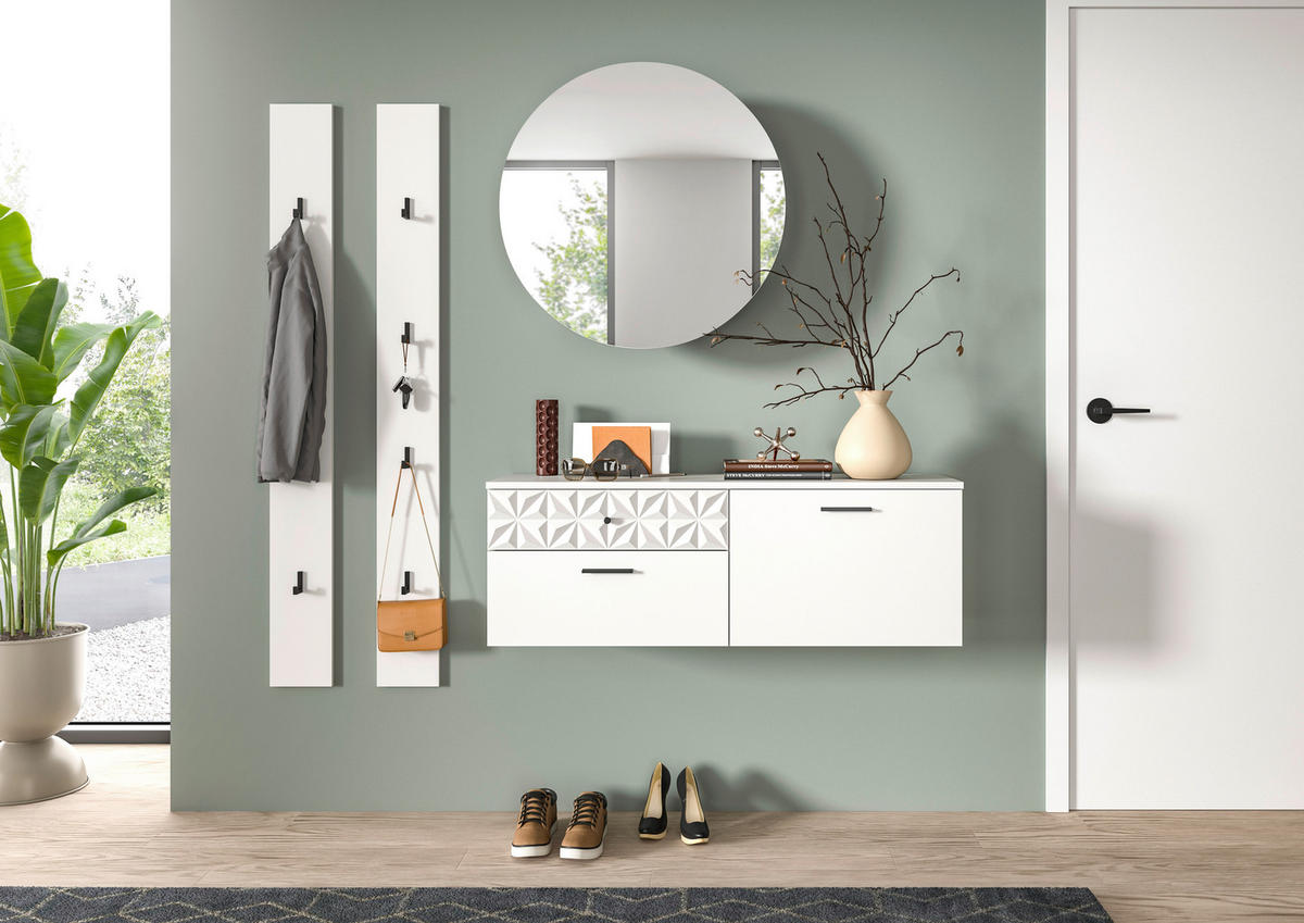 Garderobe Prisma weiß weiß Hochglanz B/H/T: ca. 172x192x34 cm Prisma - weiß (172,00/192,00/34,00cm) - xonox.home