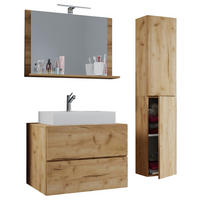 Waschplatz 4tlg-Lendas weiß Eiche Honig Nachbildung B/H/T: ca. 80x52x52 cm 4tlg-Lendas - Eiche/weiß (80,00/52,00/52,00cm) - VCM Möbel