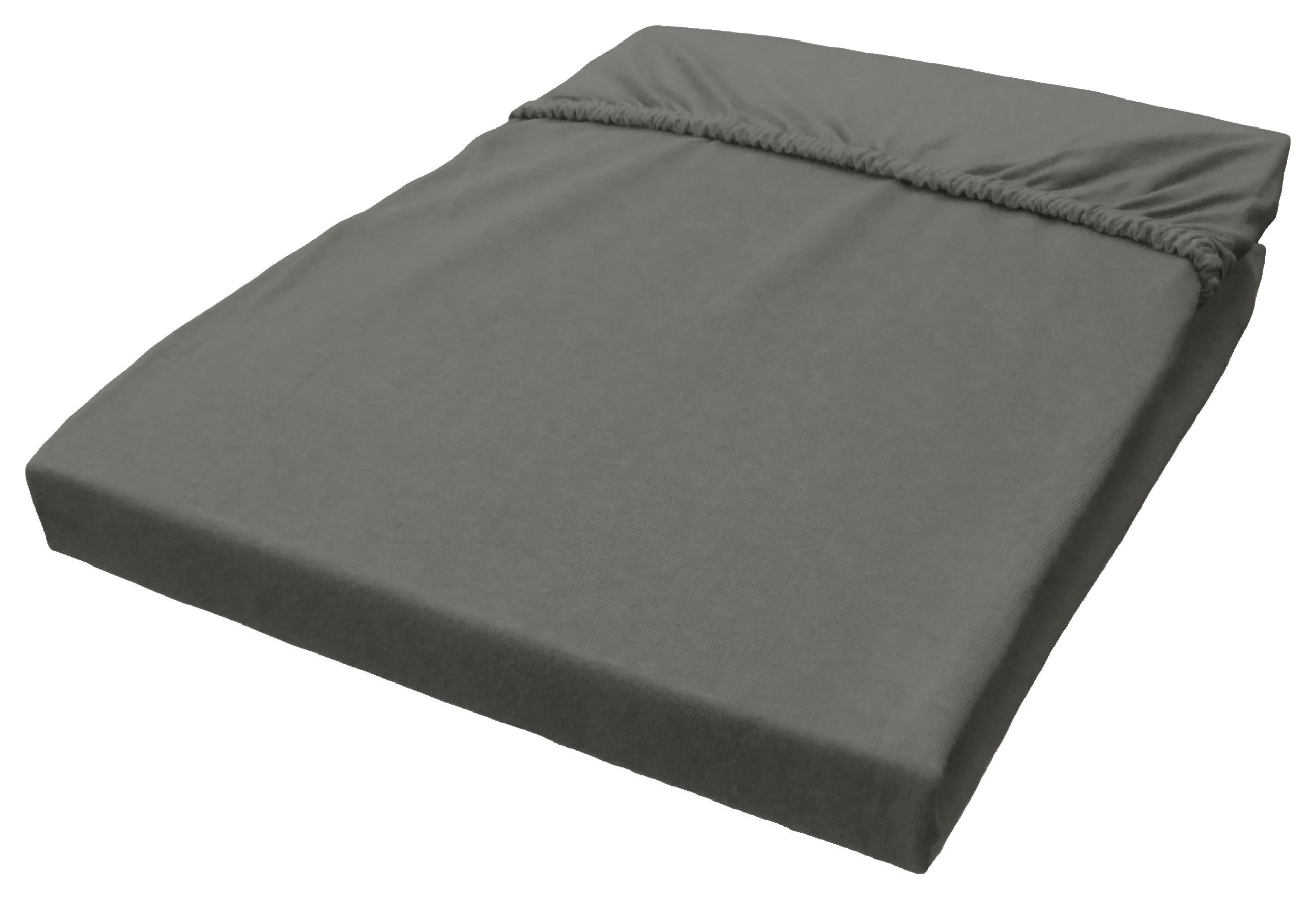 Baumwoll Spannbetttuch Biber Spannbetttuch_Biber 180x200cm - grau (180,00/200,00cm) - CASTELL